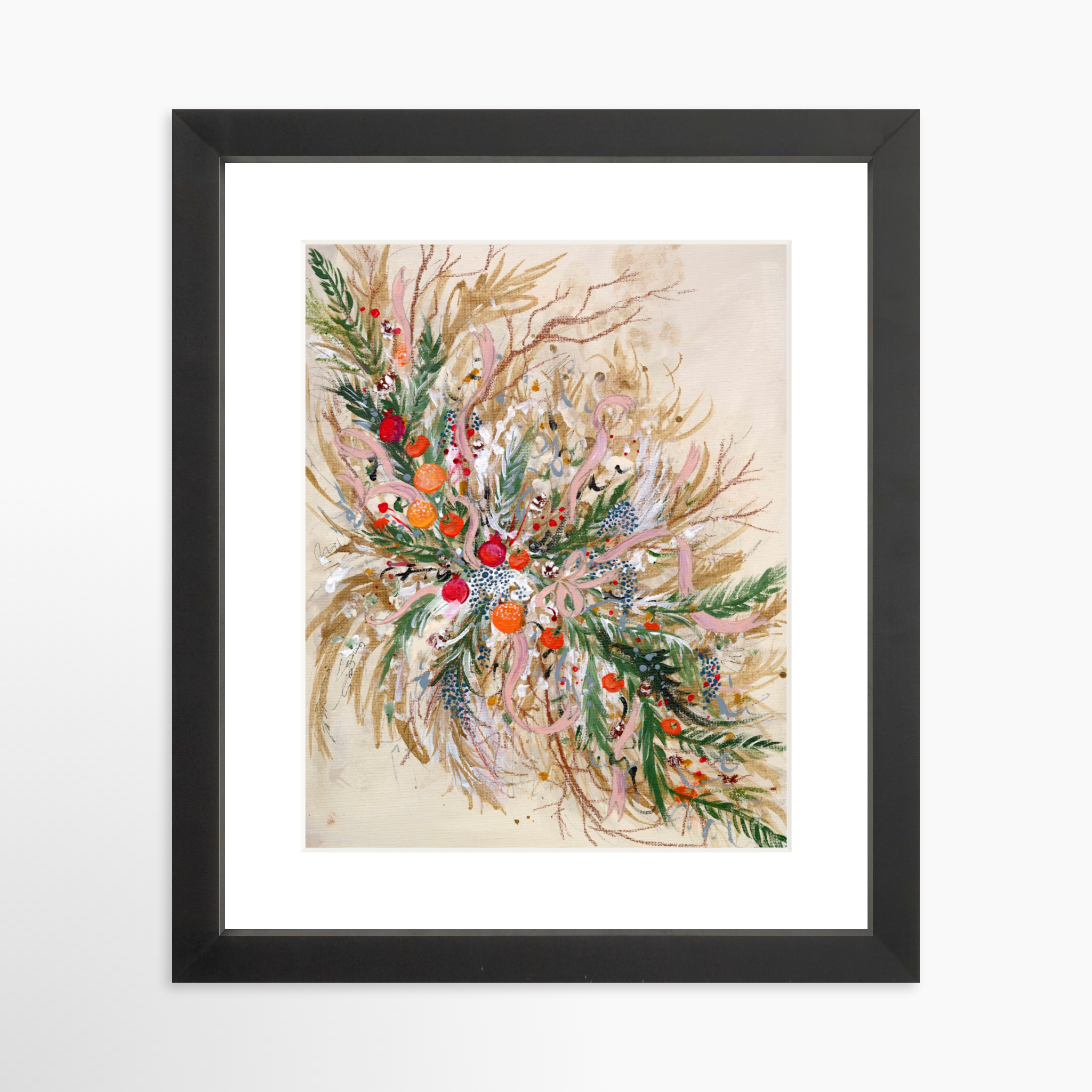 8x10 / Black Frame + White Mat