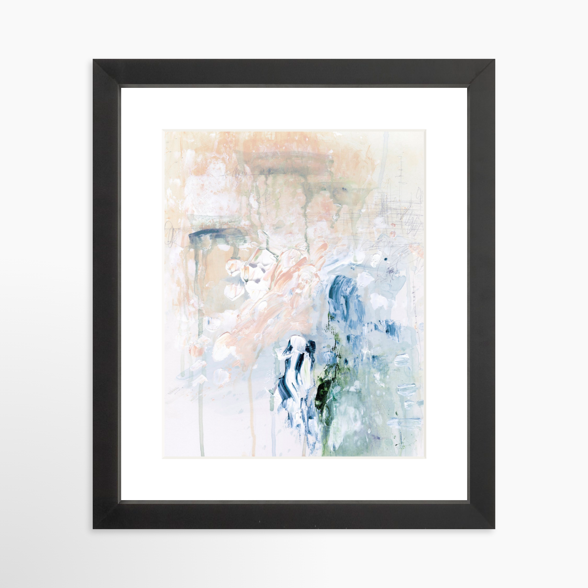 8x10 / Black Frame + White Mat