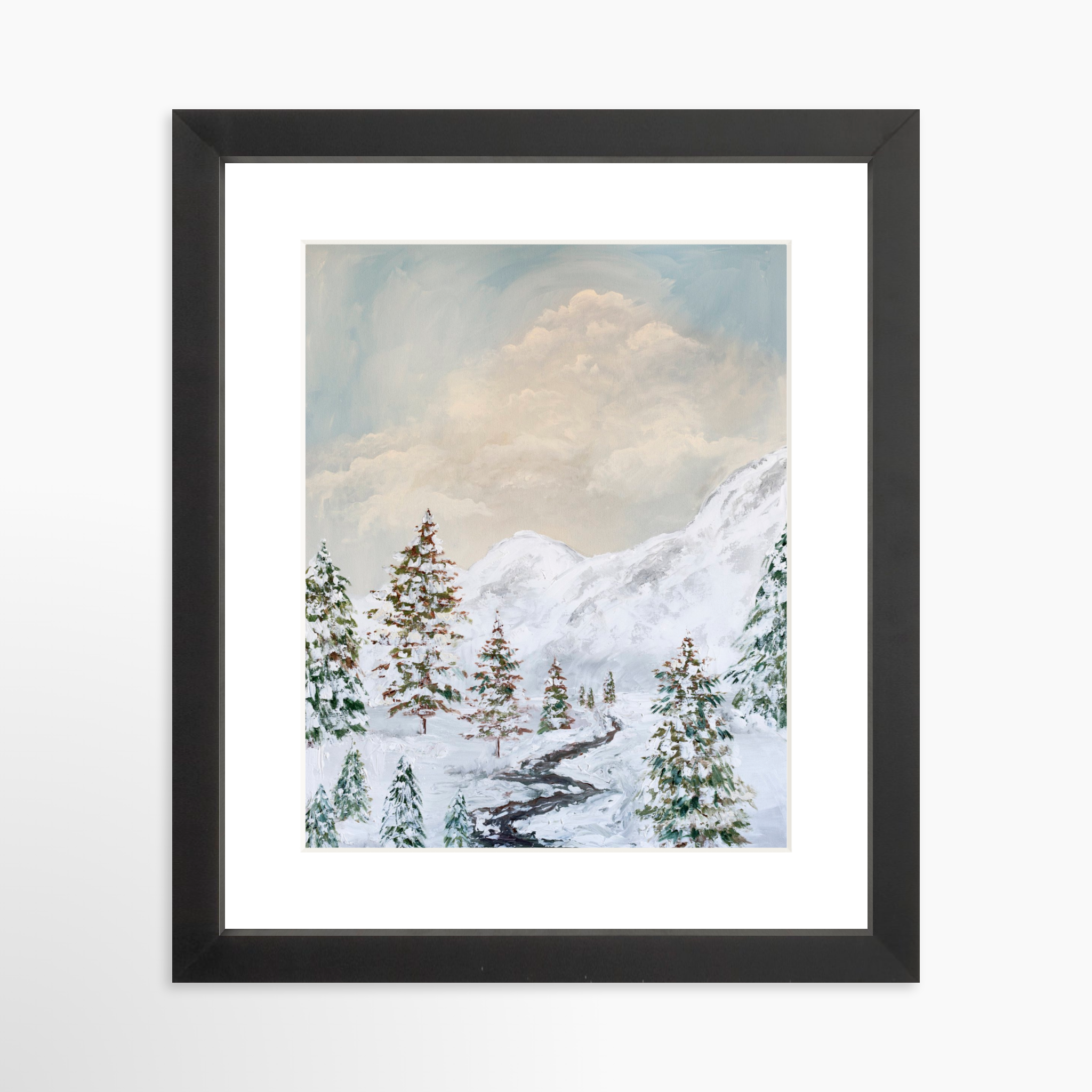 8x10 / Black Frame + White Mat