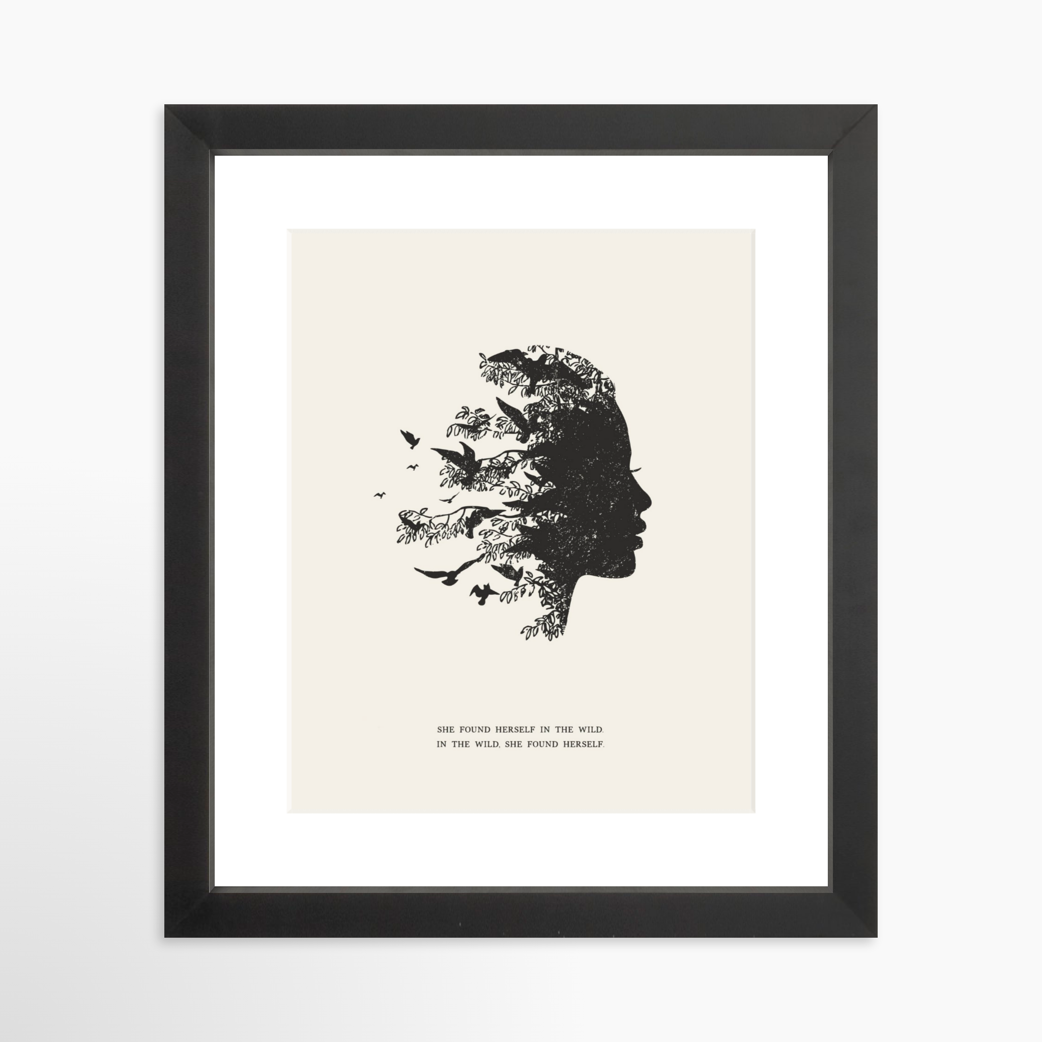 8x10 / Black Frame + White Mat