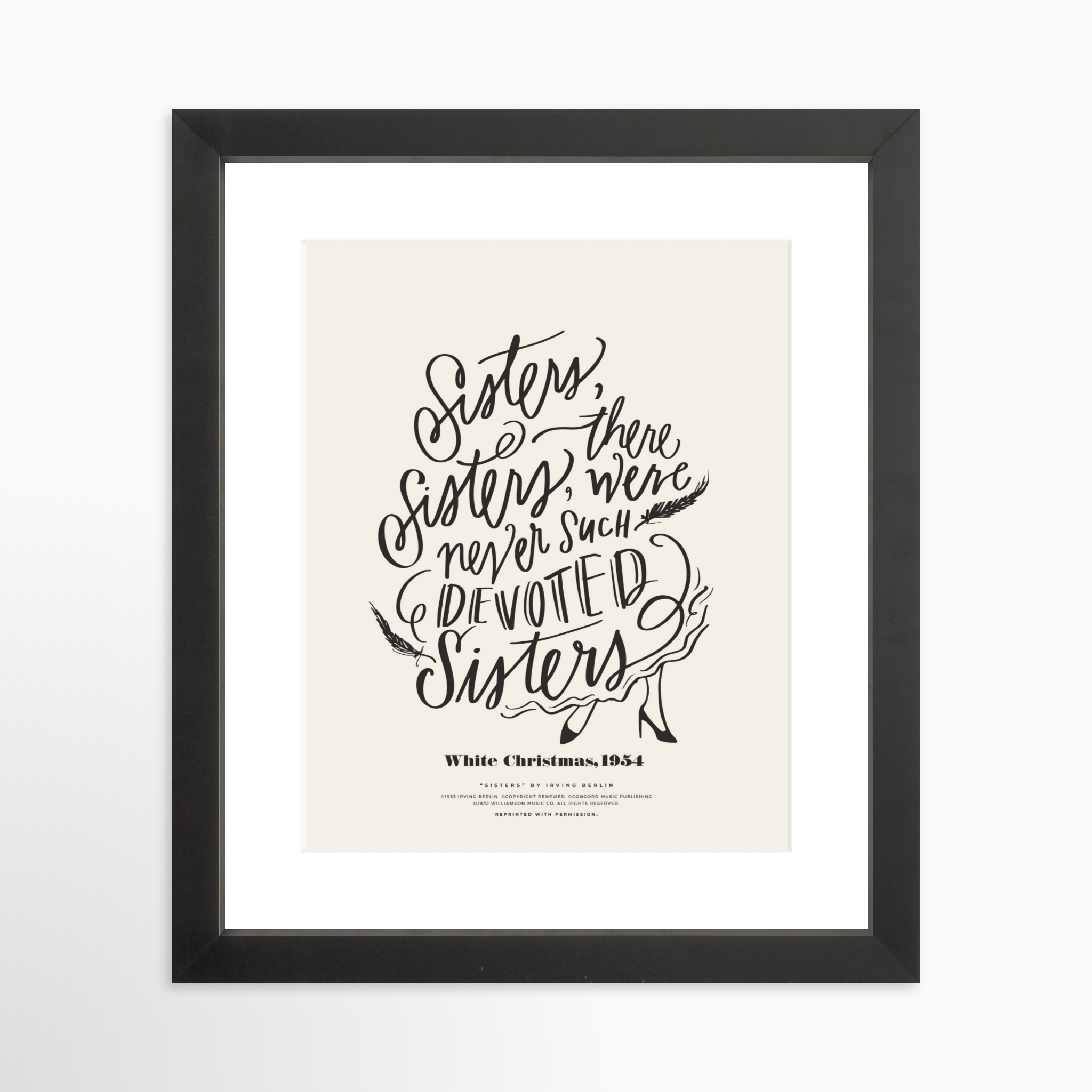 8x10 / Black Frame + White Mat