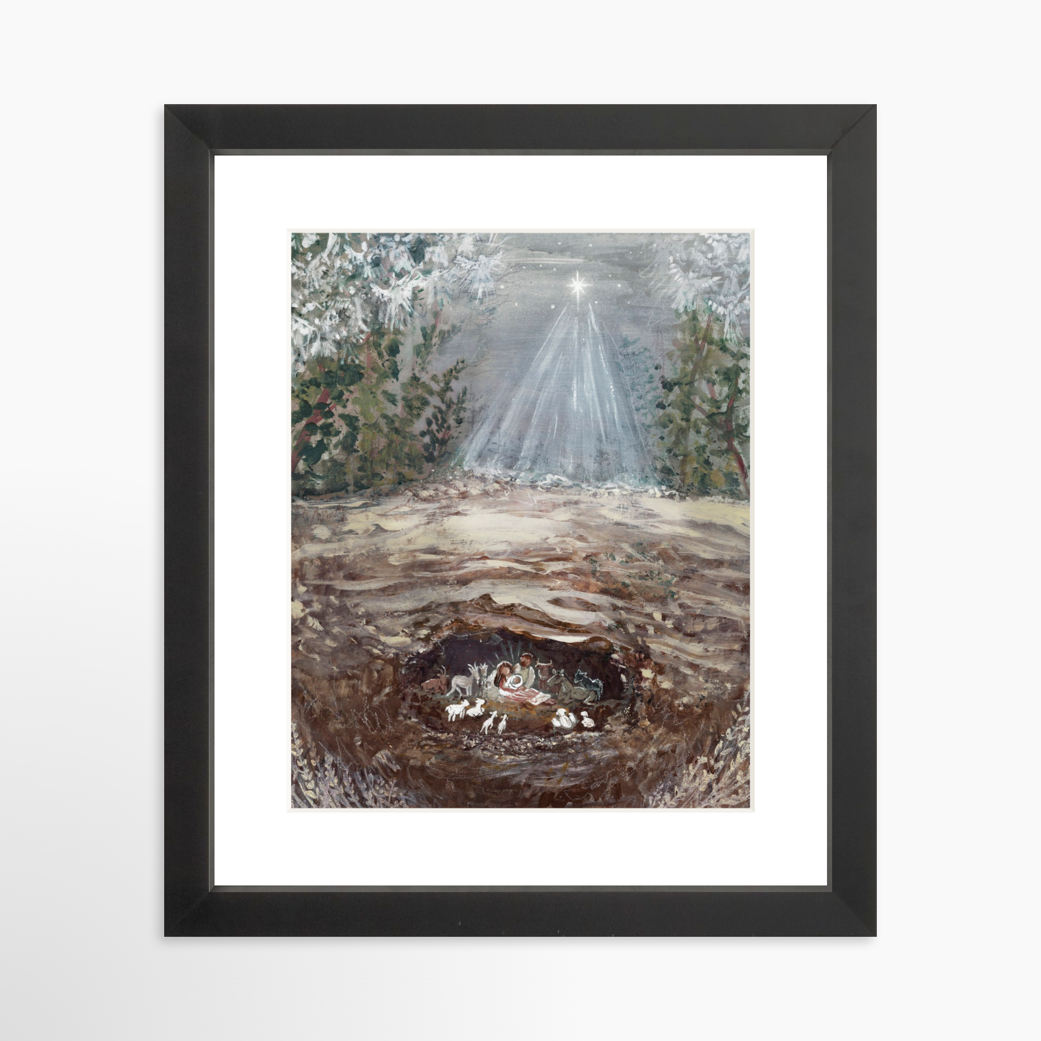 8x10 / Black Frame + White Mat