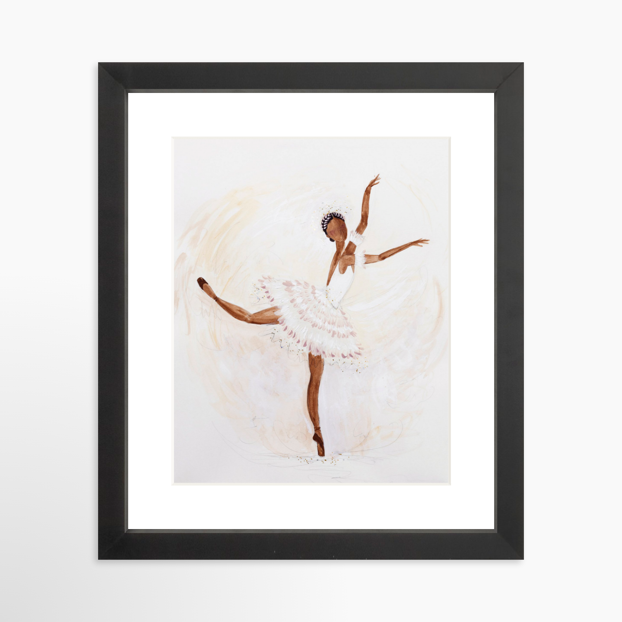 8x10 / Black Frame + White Mat