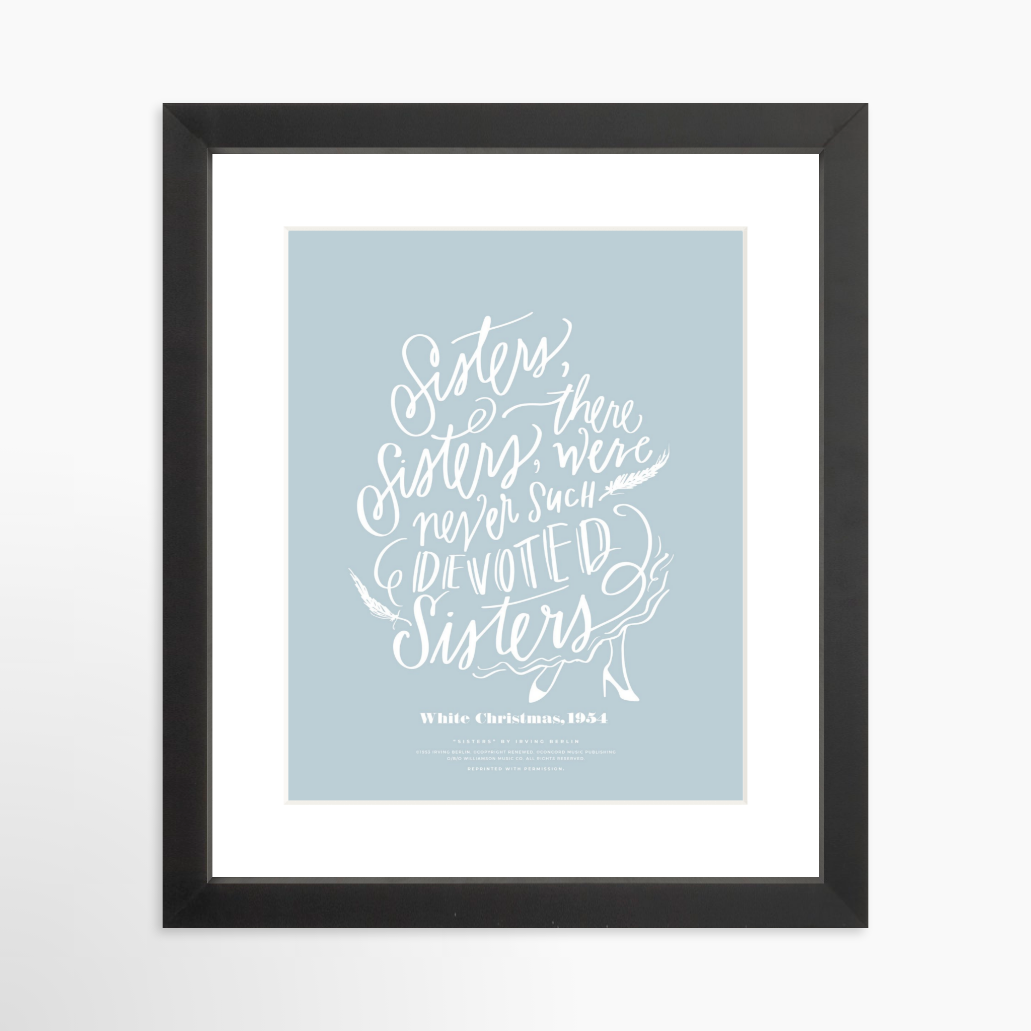 8x10 / Black Frame + White Mat