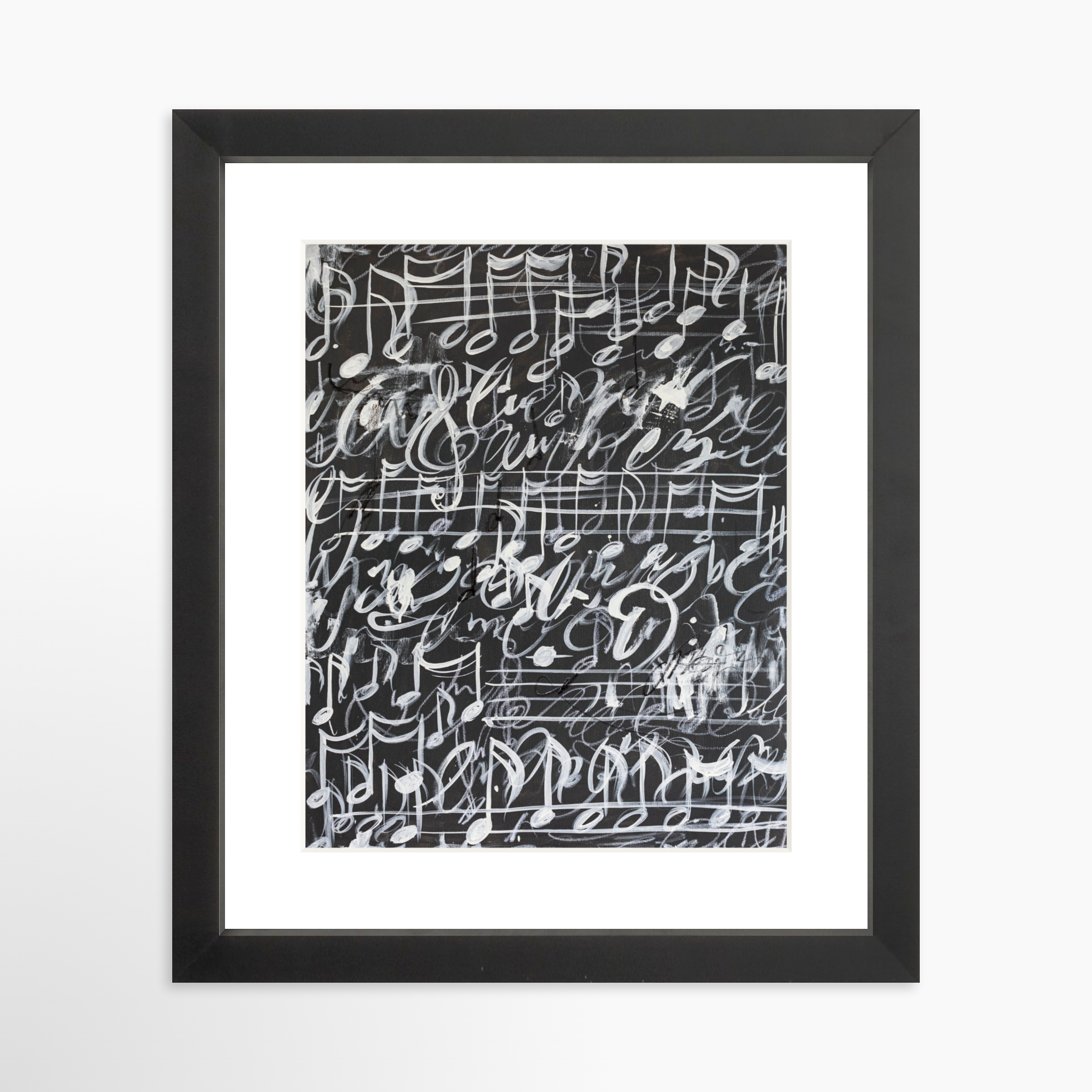 8x10 / Black Frame + White Mat
