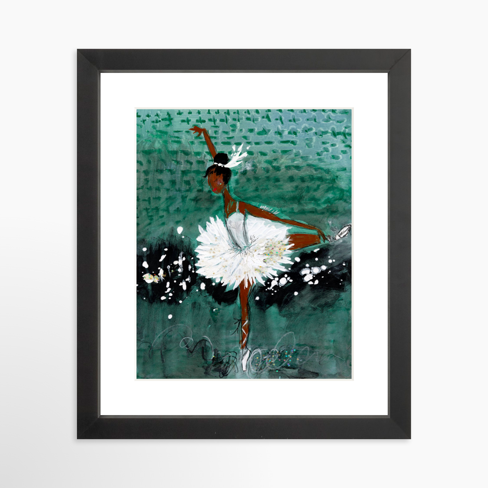 8x10 / Black Frame + White Mat