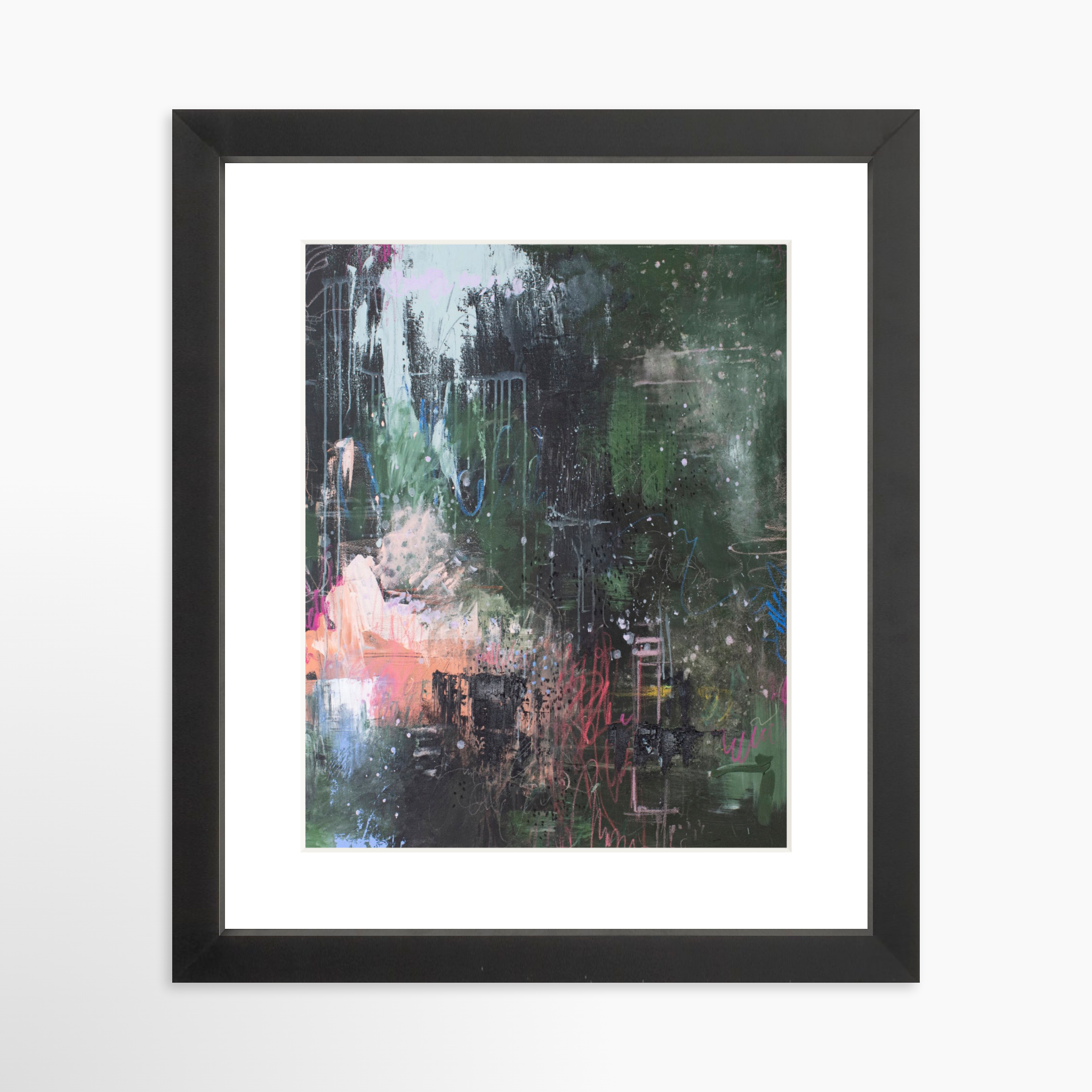 8x10 / Black Frame + White Mat