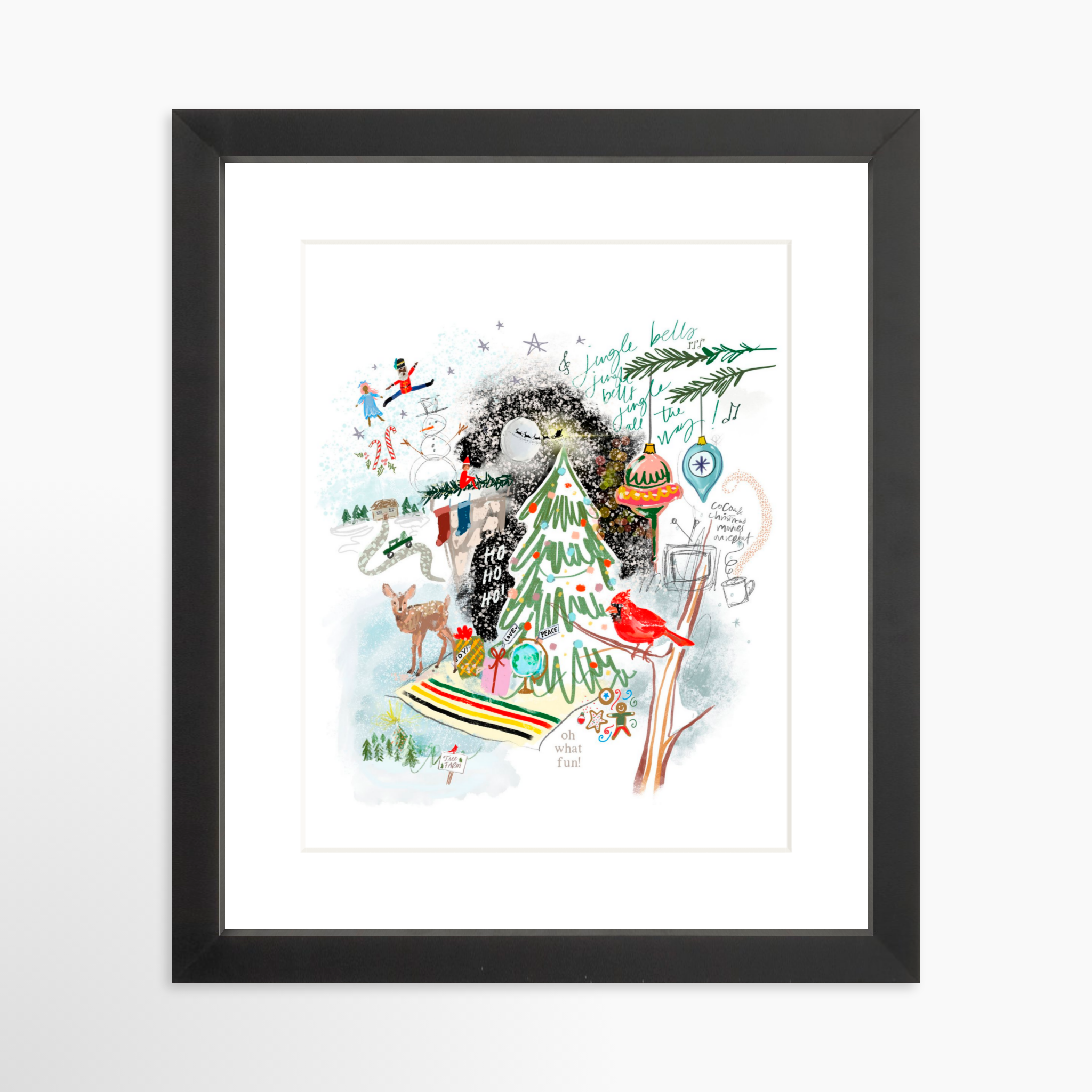8x10 / Black Frame + White Mat
