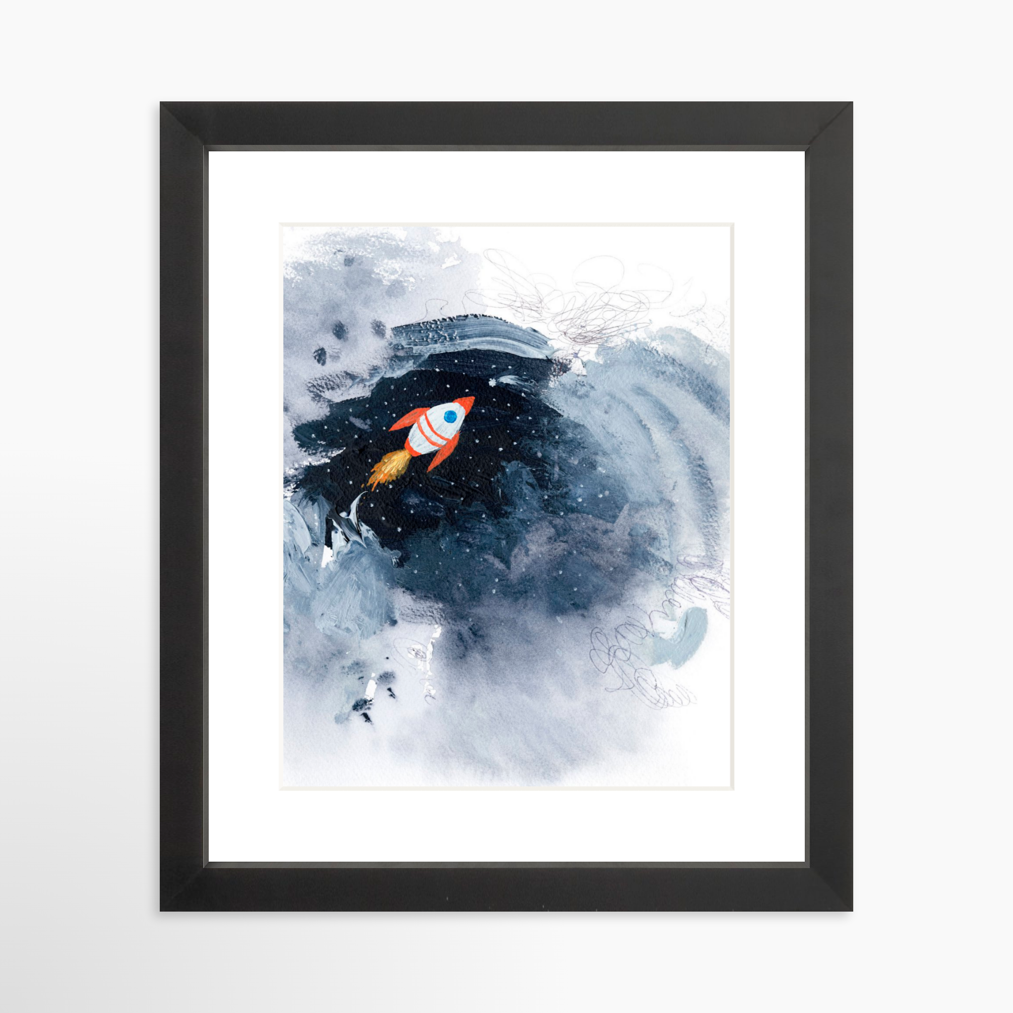 8x10 / Black Frame + White Mat