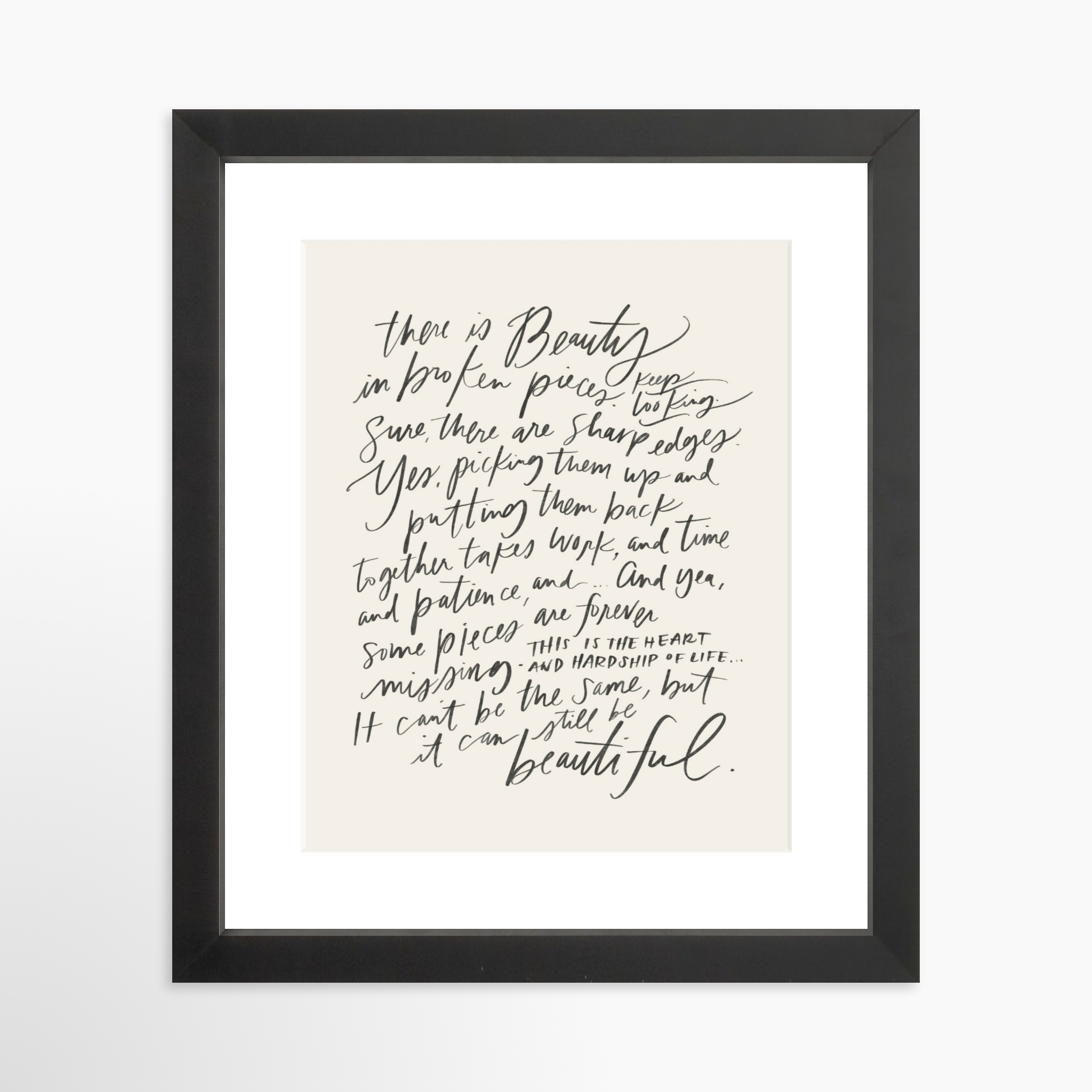 8x10 / Black Frame + White Mat