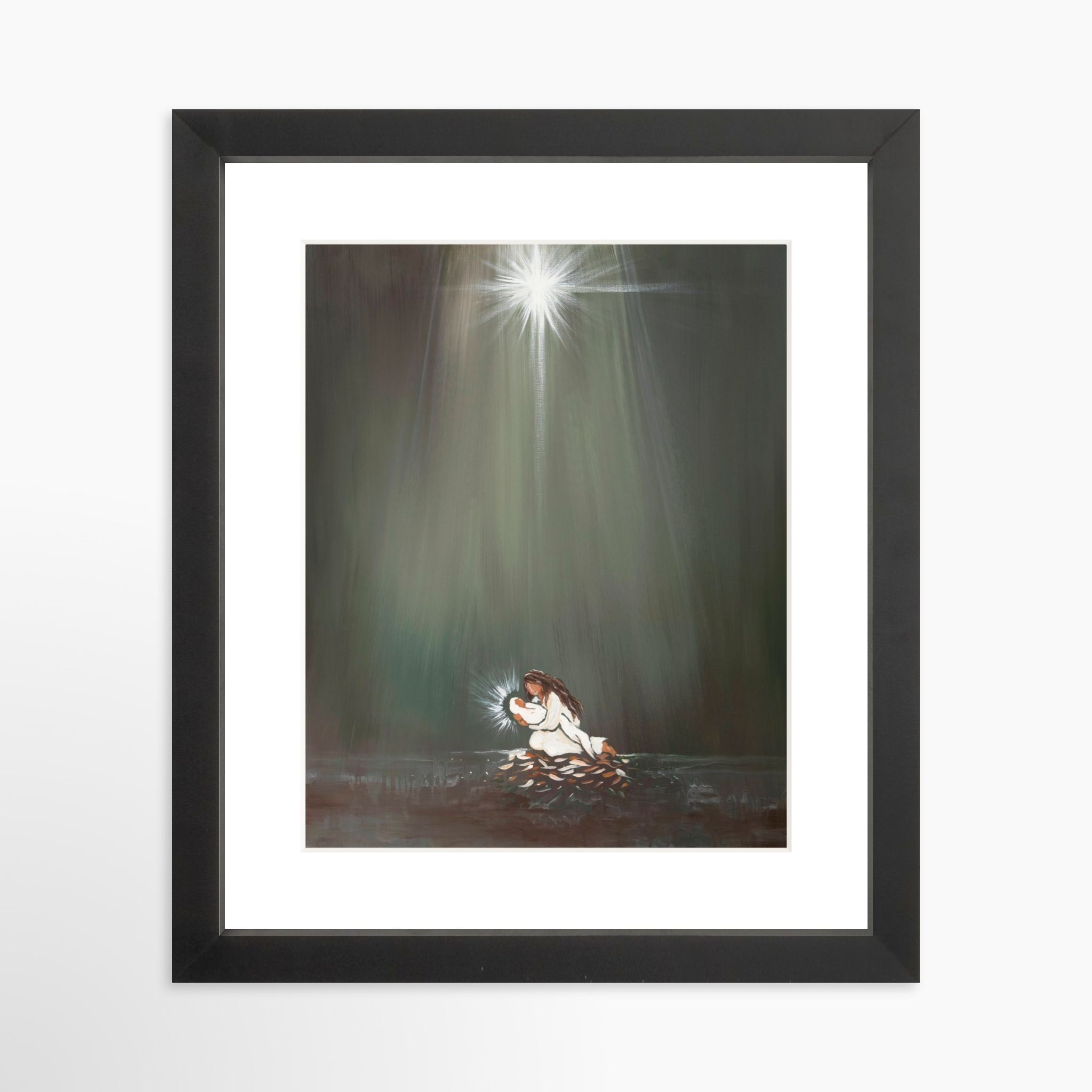 8x10 / Black Frame + White Mat