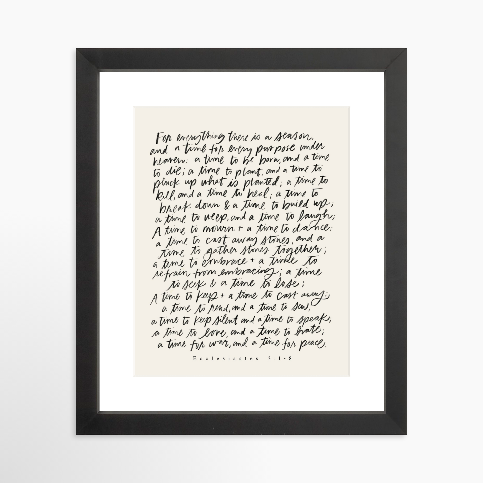 8x10 / Black Frame + White Mat