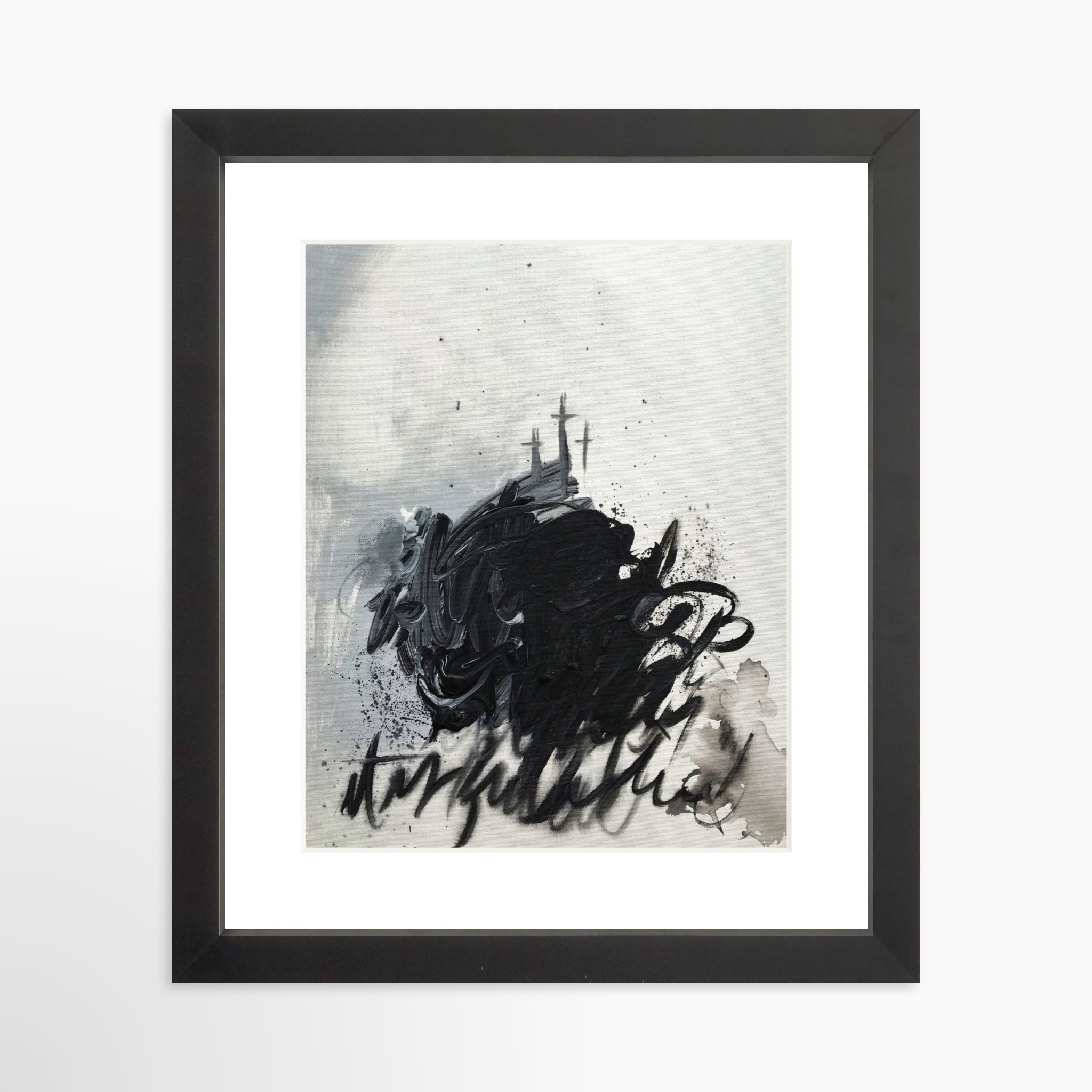 8x10 / Black Frame + White Mat