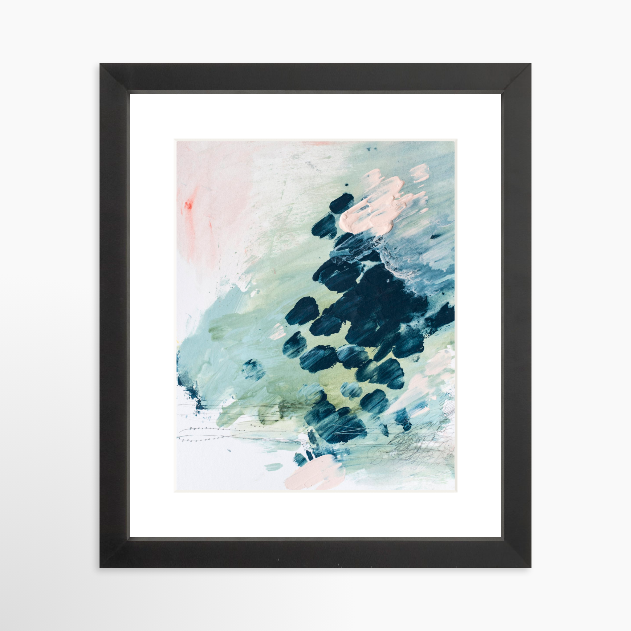 8x10 / Black Frame + White Mat
