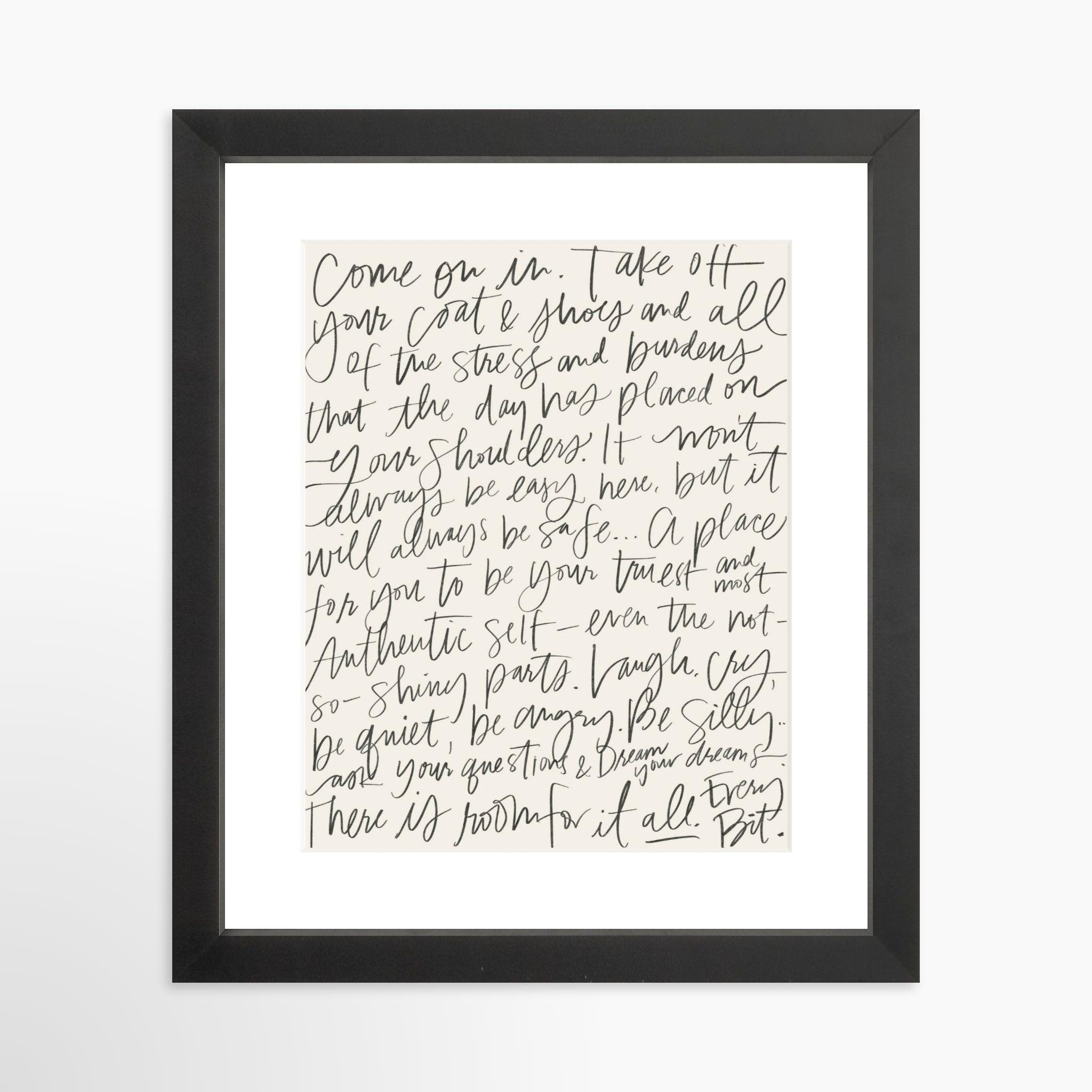 8x10 / Black Frame + White Mat