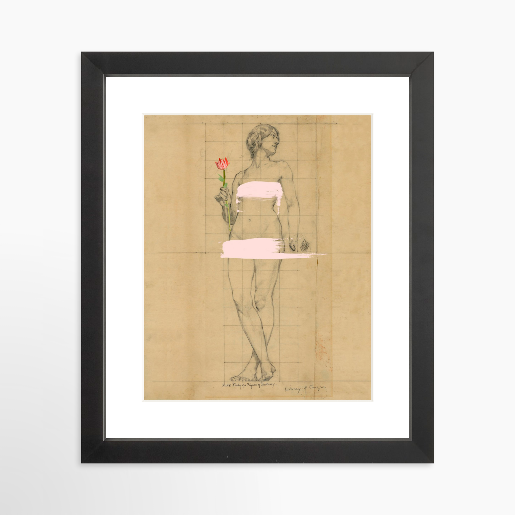 8x10 / Black Frame + White Mat