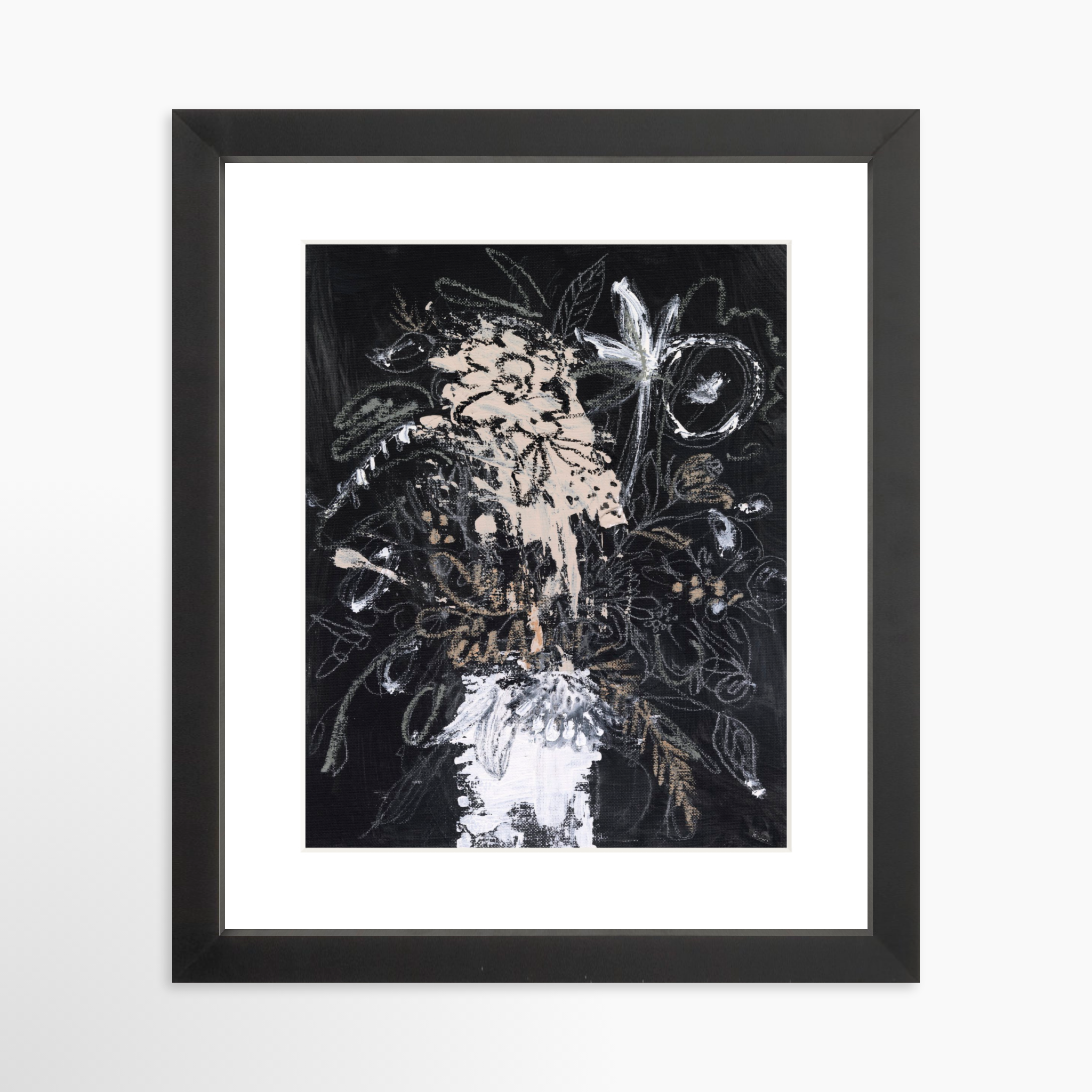 8x10 / Black Frame + White Mat