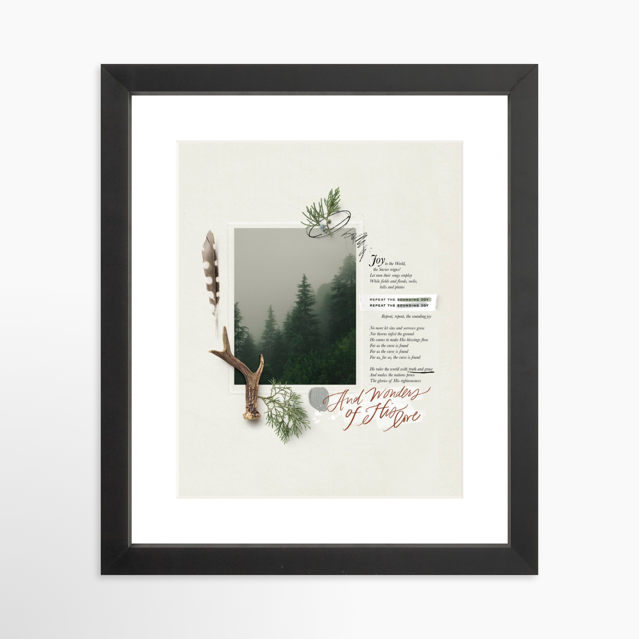 8x10 / Black Frame + White Mat