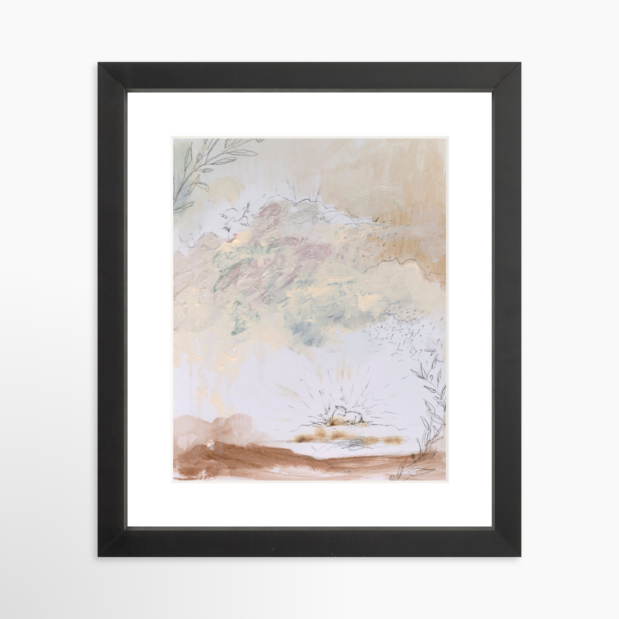 8x10 / Black Frame + White Mat