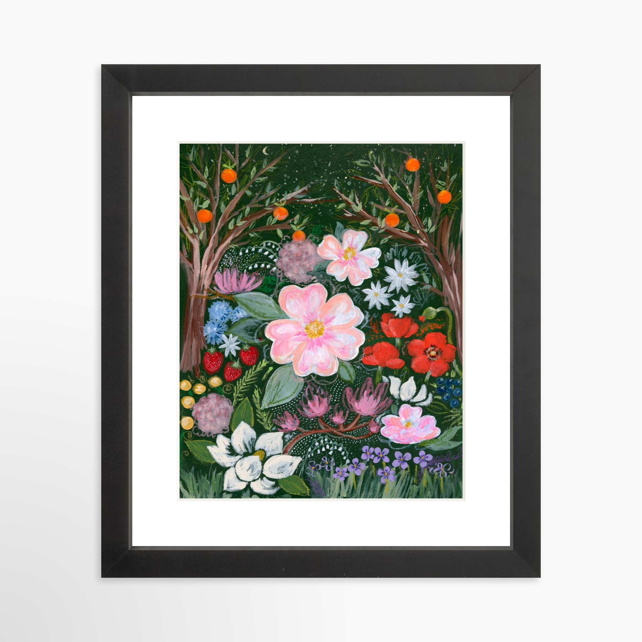 8x10 / Black Frame + White Mat