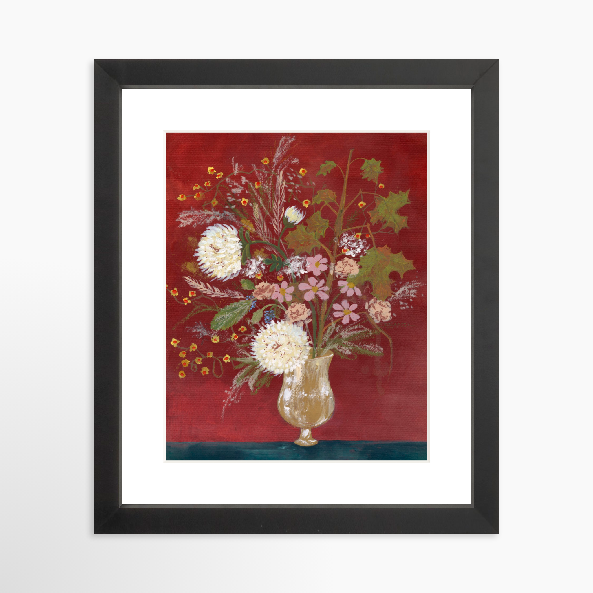 8x10 / Black Frame + White Mat