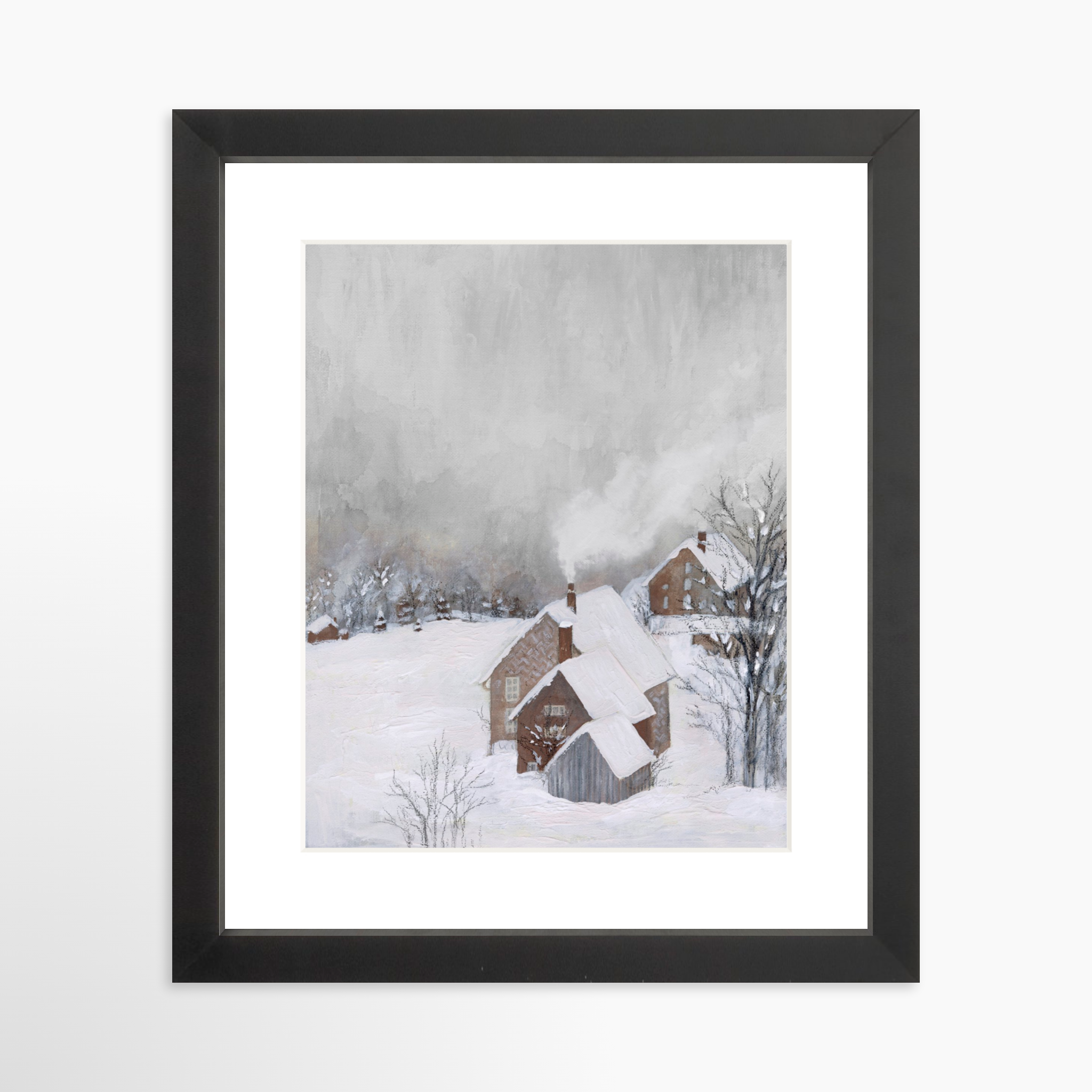 8x10 / Black Frame + White Mat