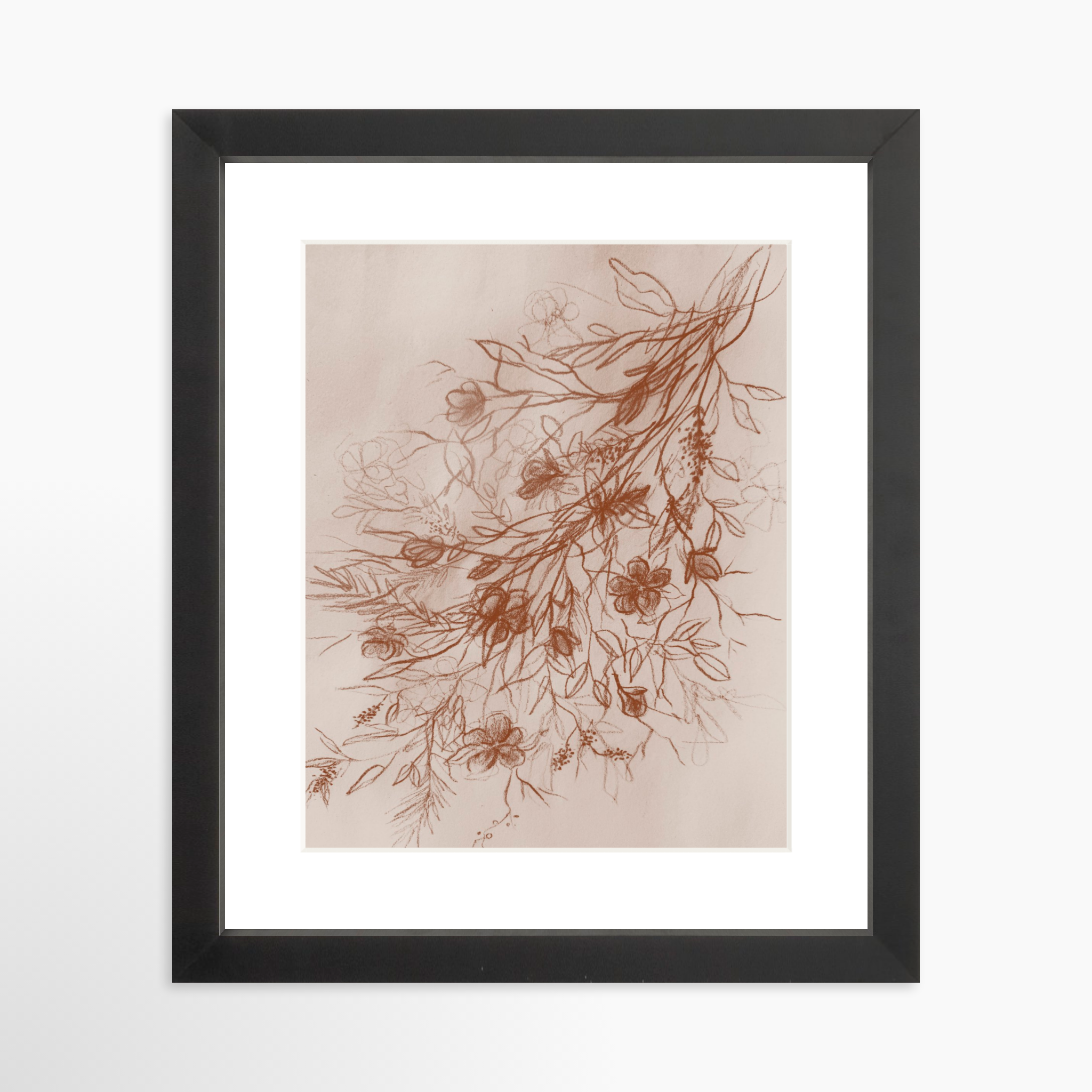 8x10 / Black Frame + White Mat