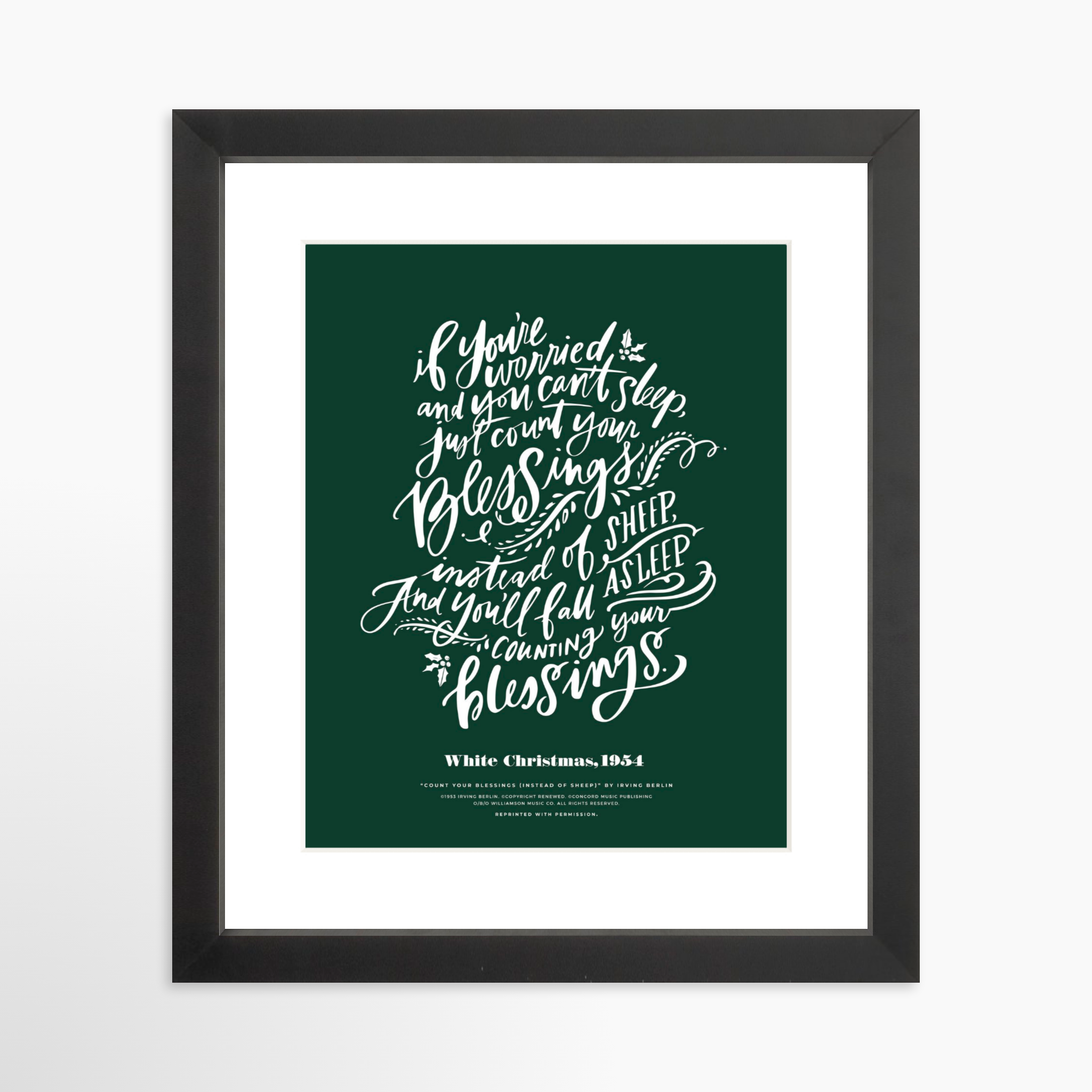 8x10 / Black Frame + White Mat