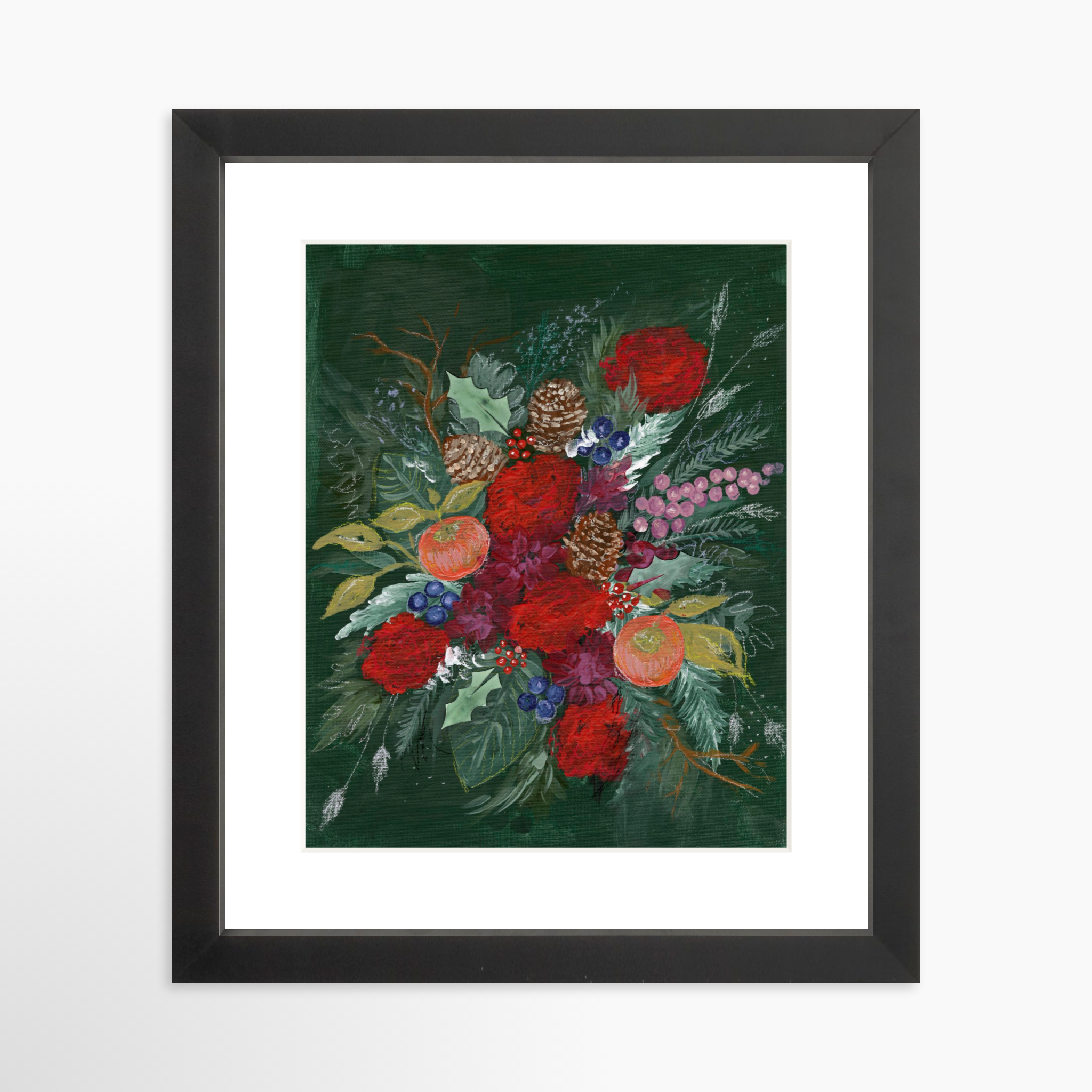 8x10 / Black Frame + White Mat