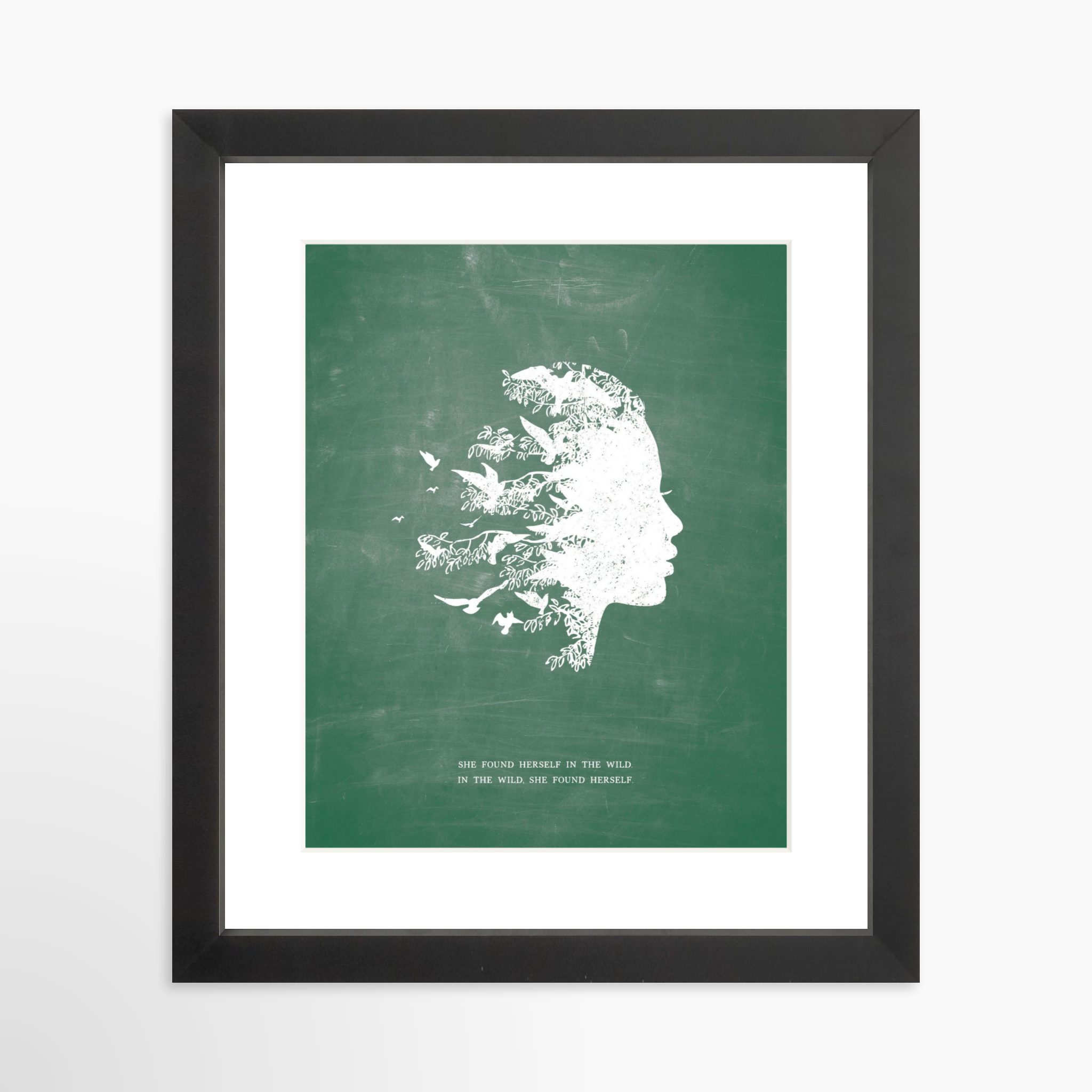 8x10 / Black Frame + White Mat
