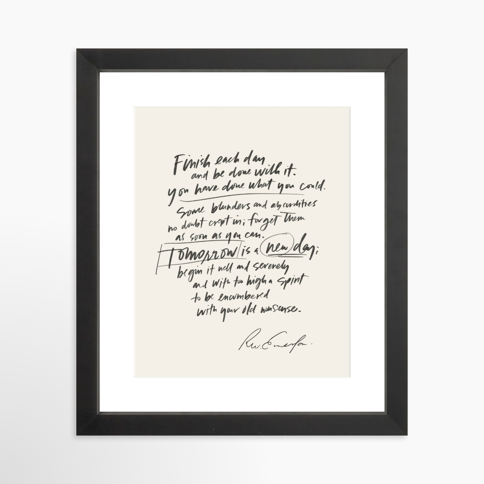 8x10 / Black Frame + White Mat
