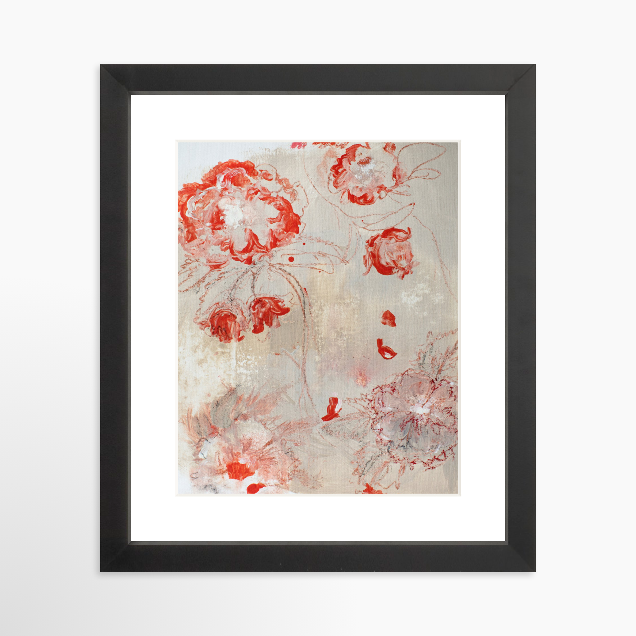 8x10 / Black Frame + White Mat