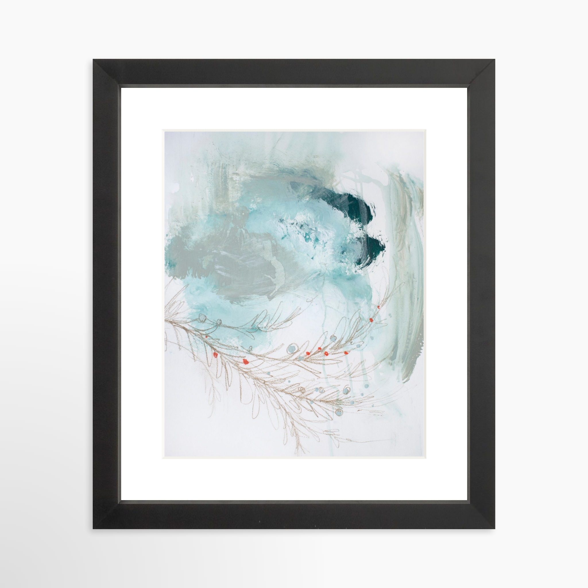 8x10 / Black Frame + White Mat