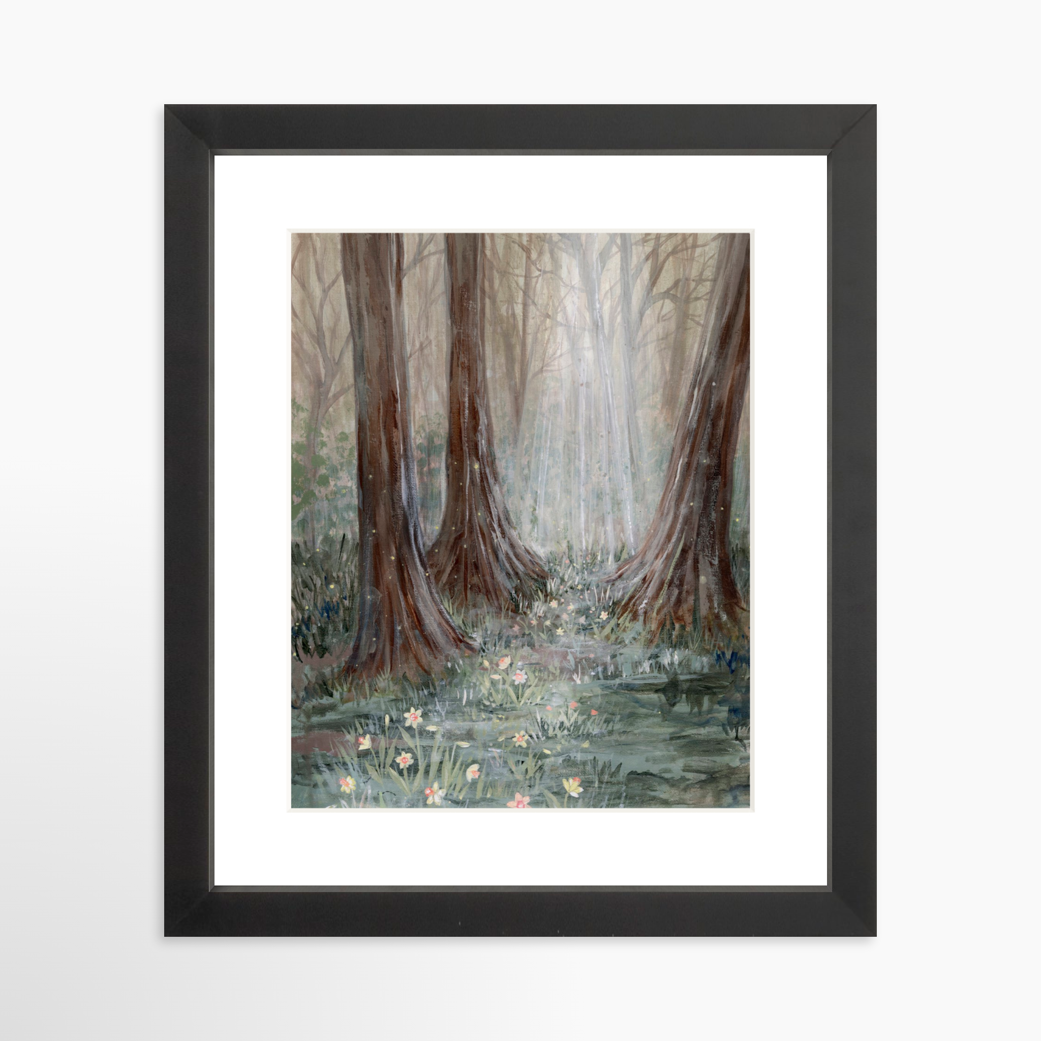 8x10 / Black Frame + White Mat