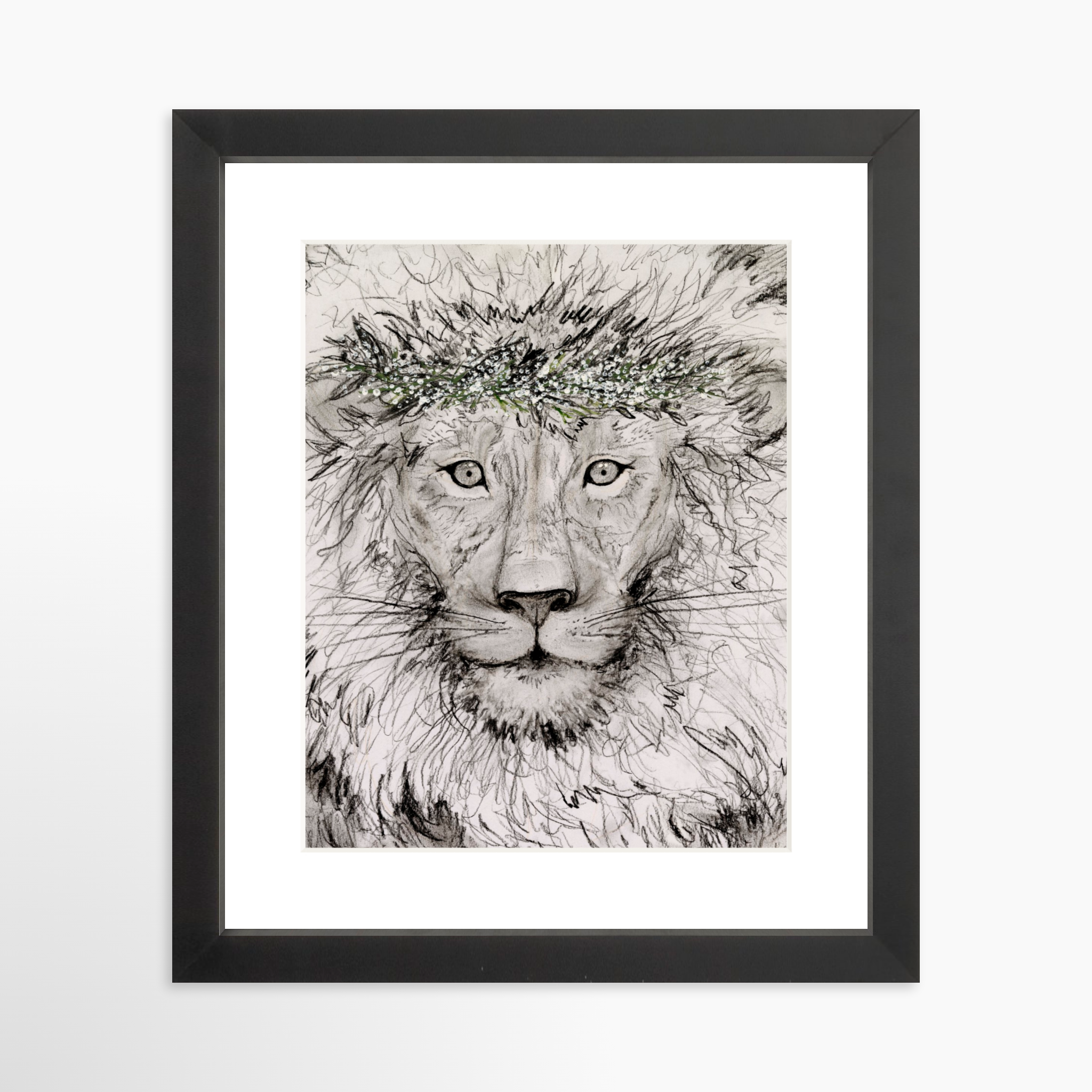 8x10 / Black Frame + White Mat
