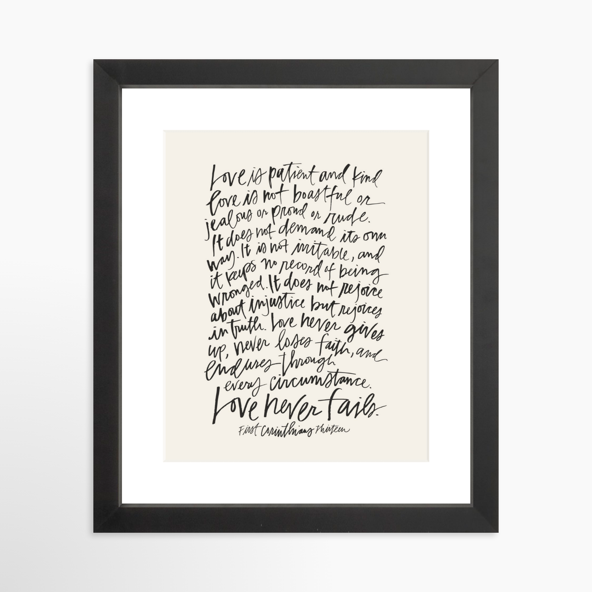 8x10 / Black Frame + White Mat