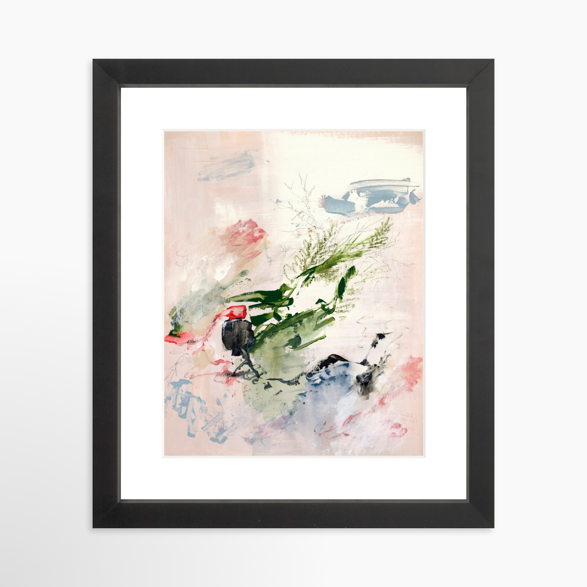 8x10 / Black Frame + White Mat