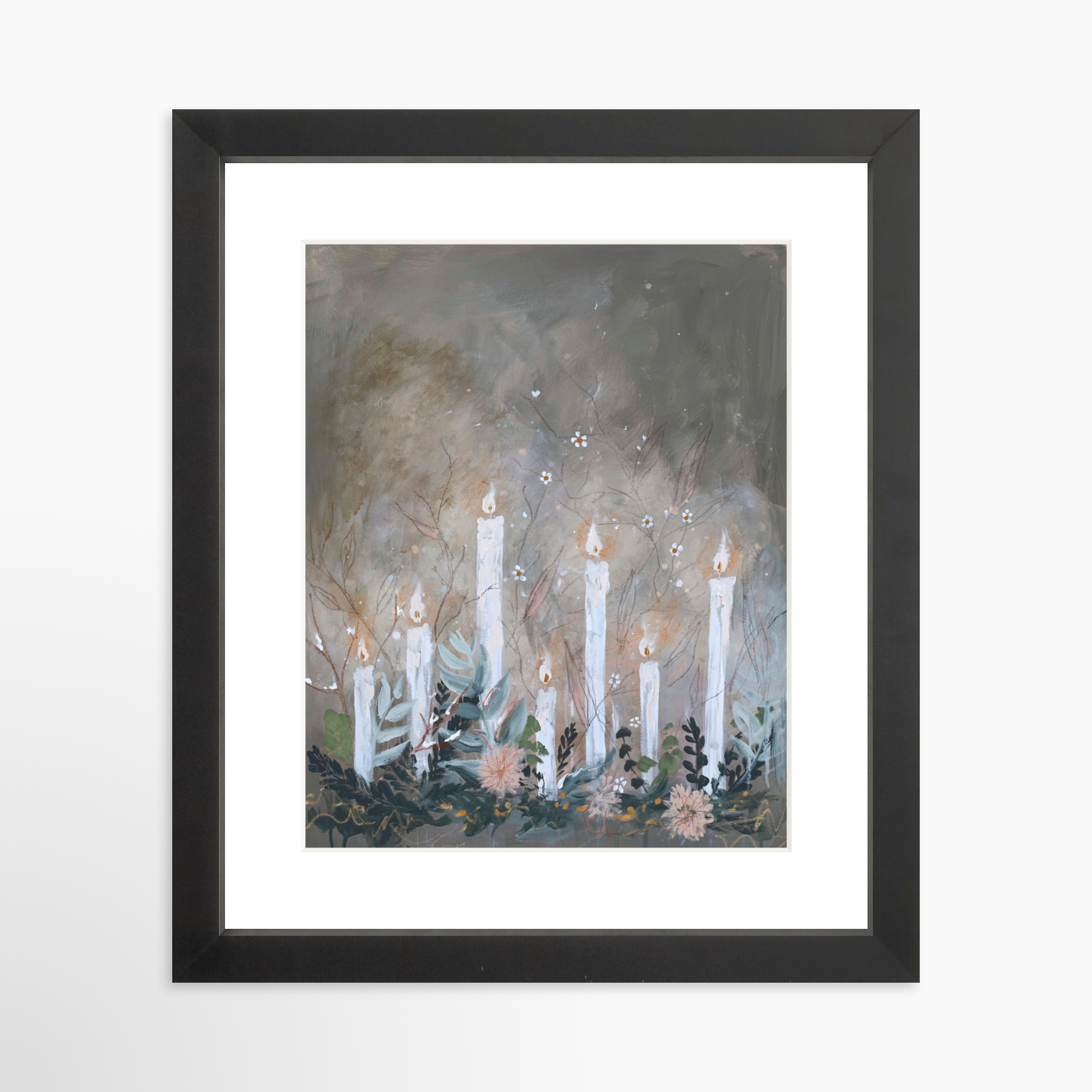 8x10 / Black Frame + White Mat
