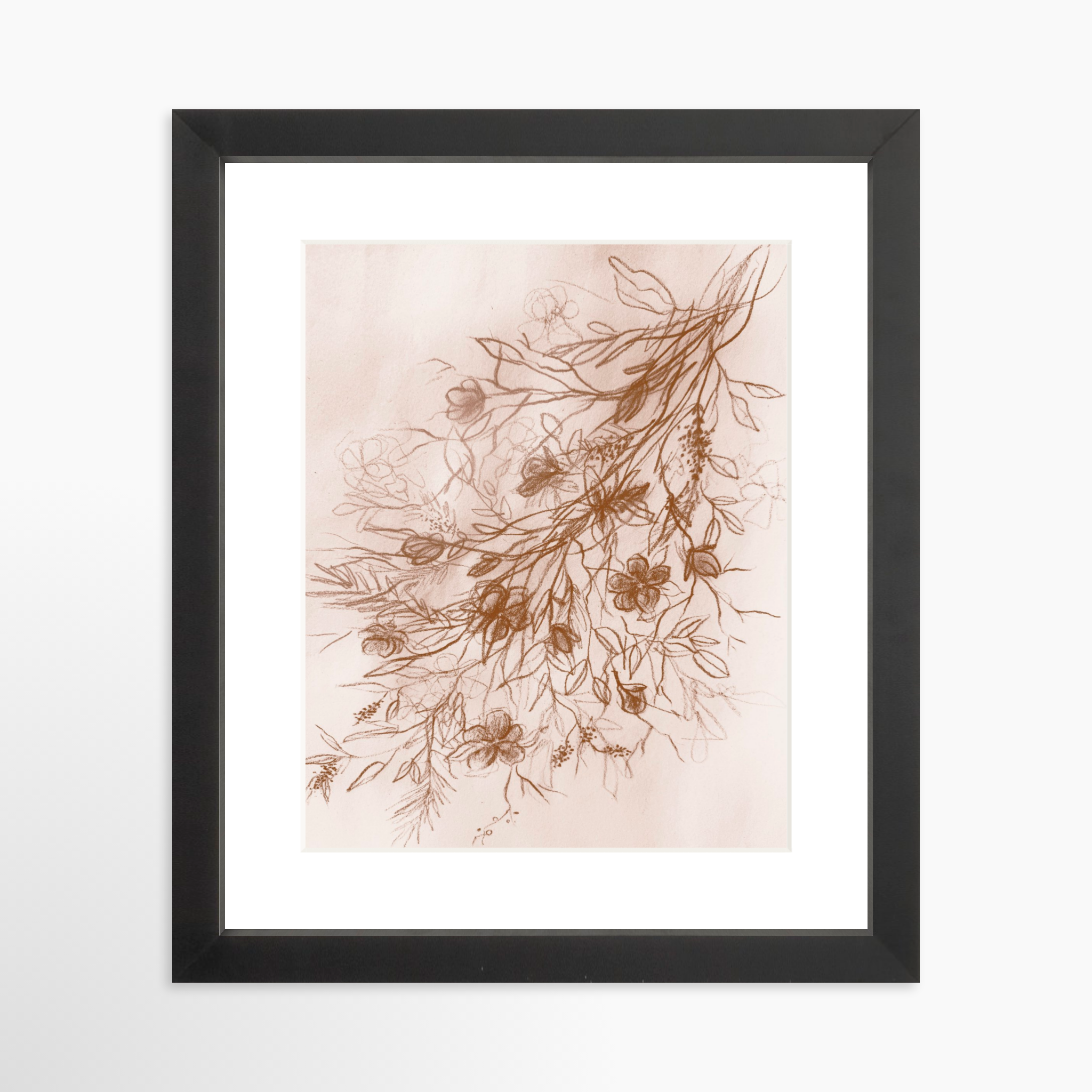 8x10 / Black Frame + White Mat