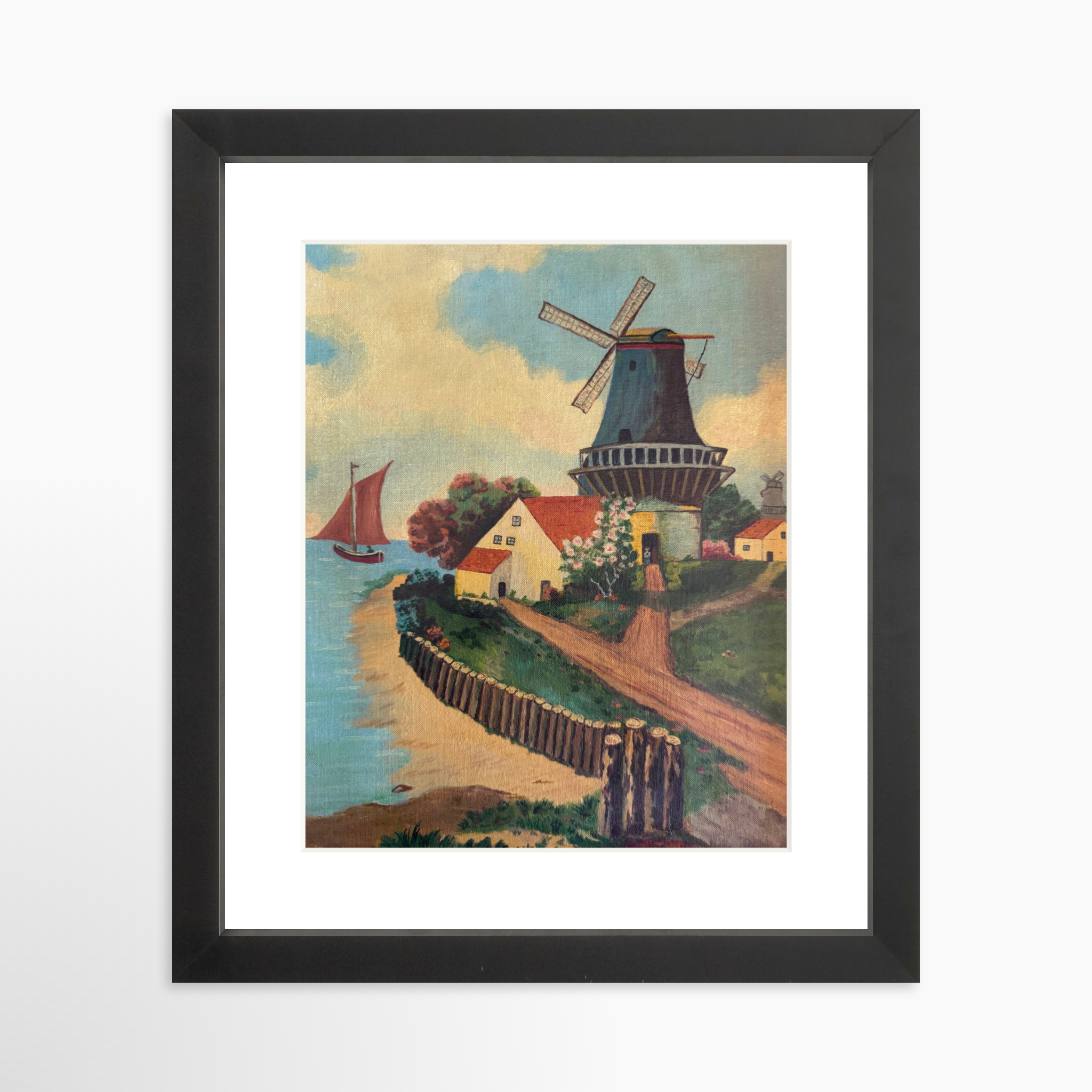 8x10 / Black Frame + White Mat