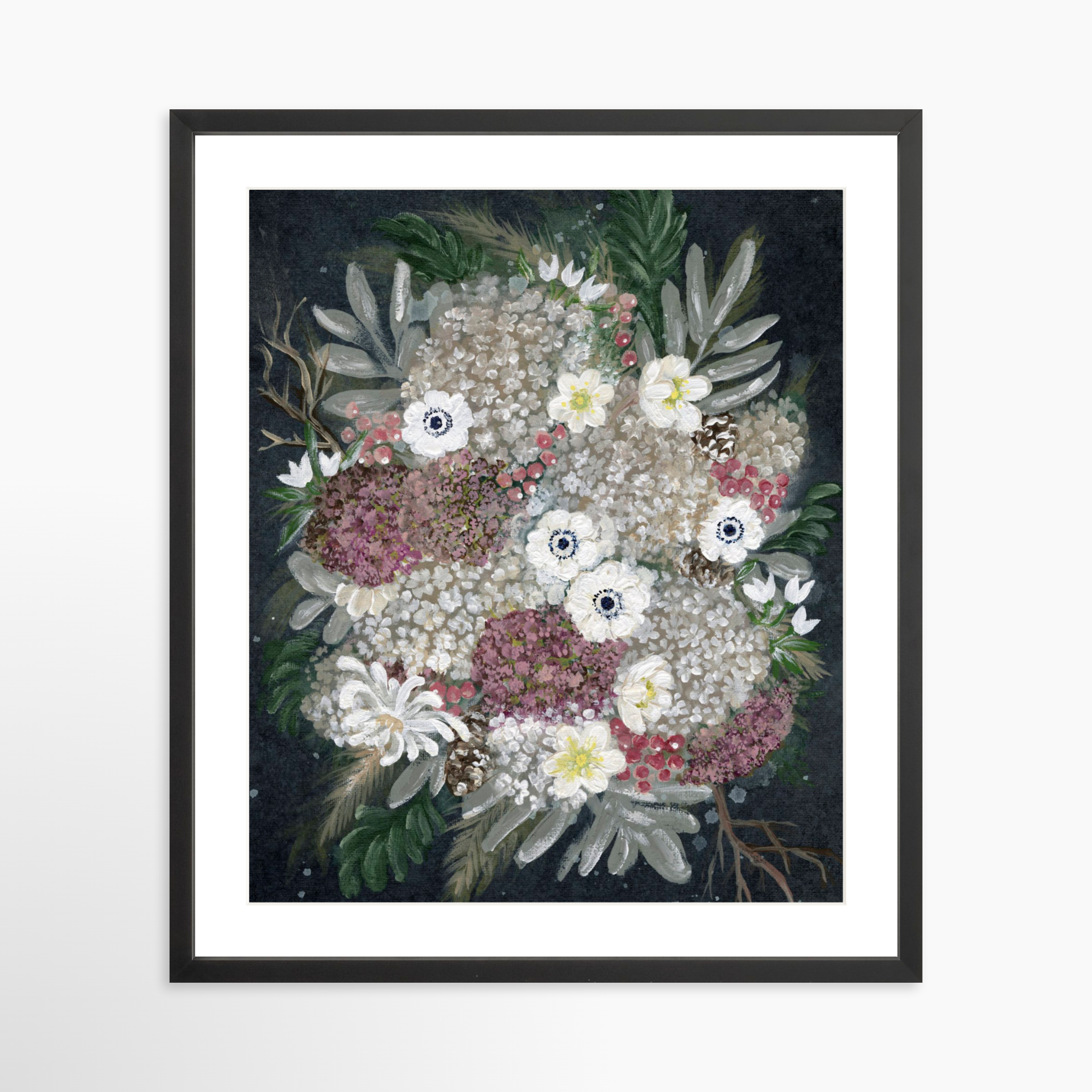 20x25 / Black Frame + White Mat