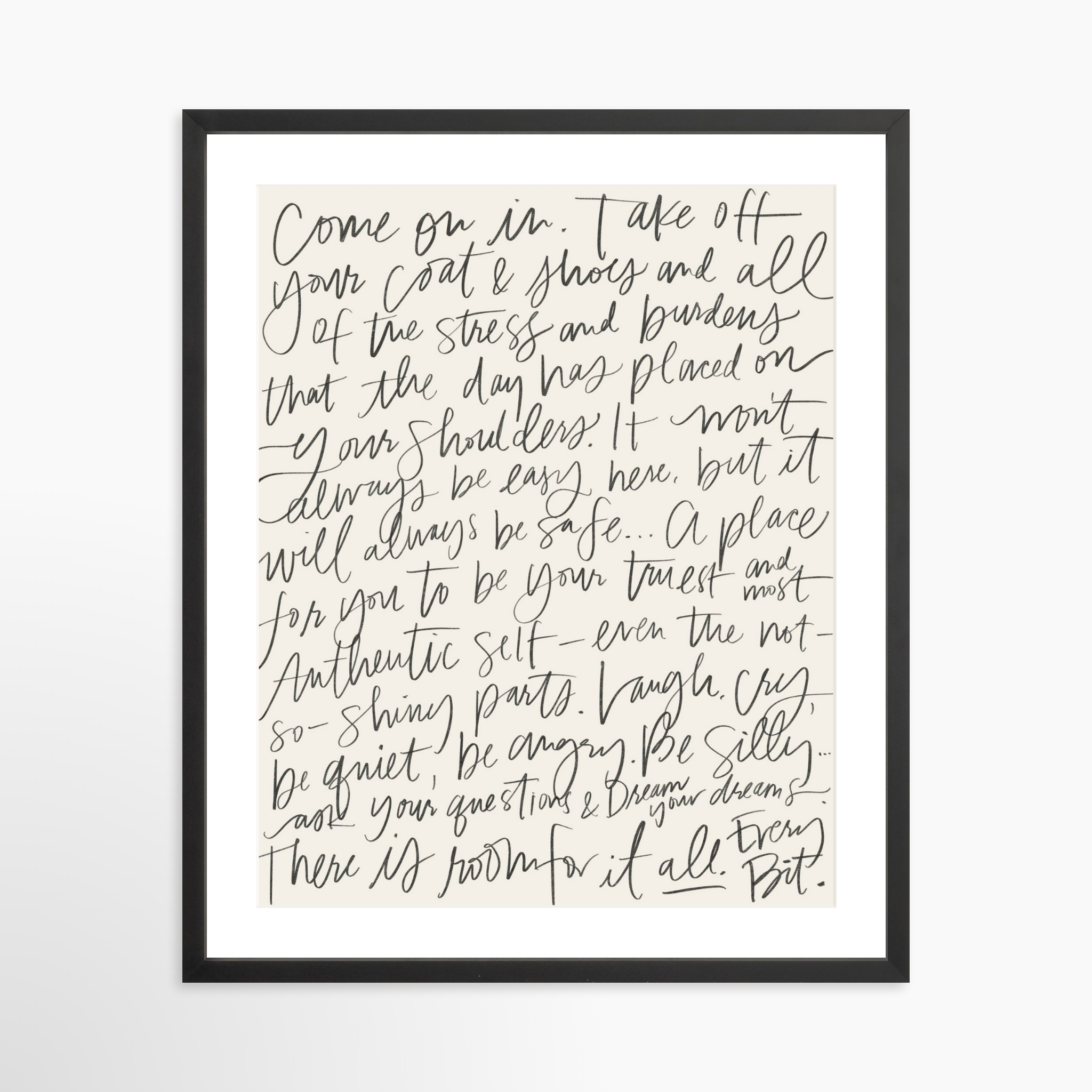 20x25 / Black Frame + White Mat