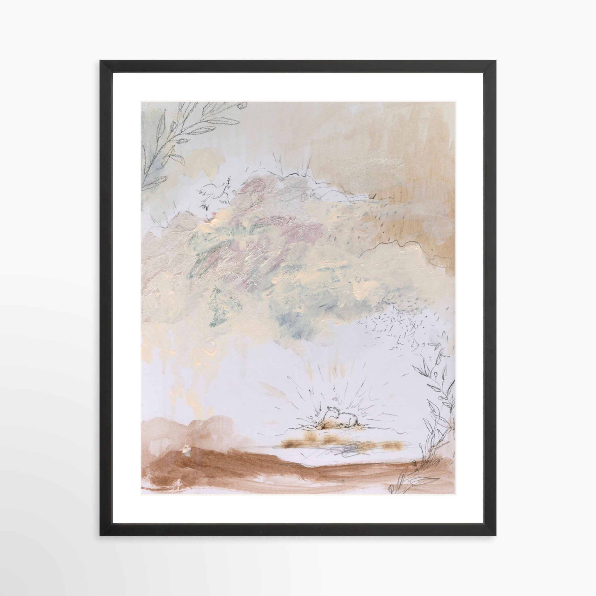 20x25 / Black Frame + White Mat