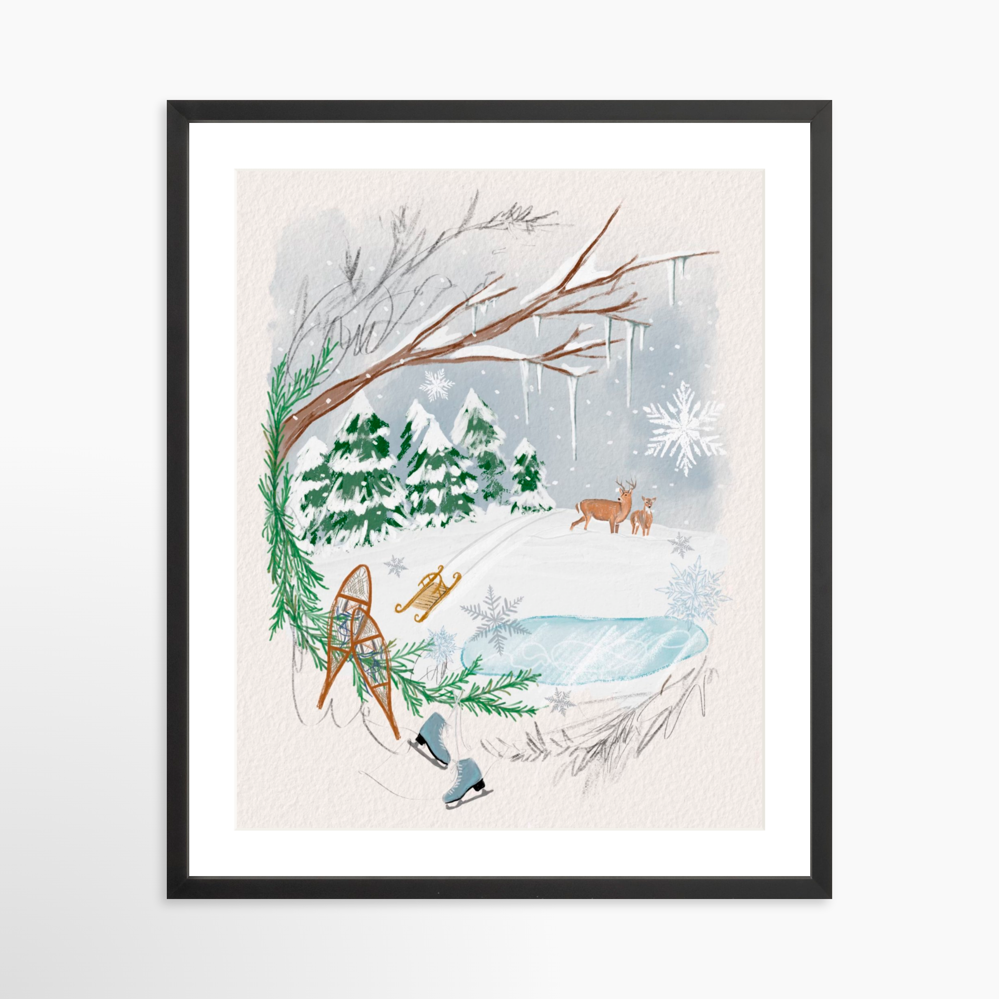 20x25 / Black Frame + White Mat