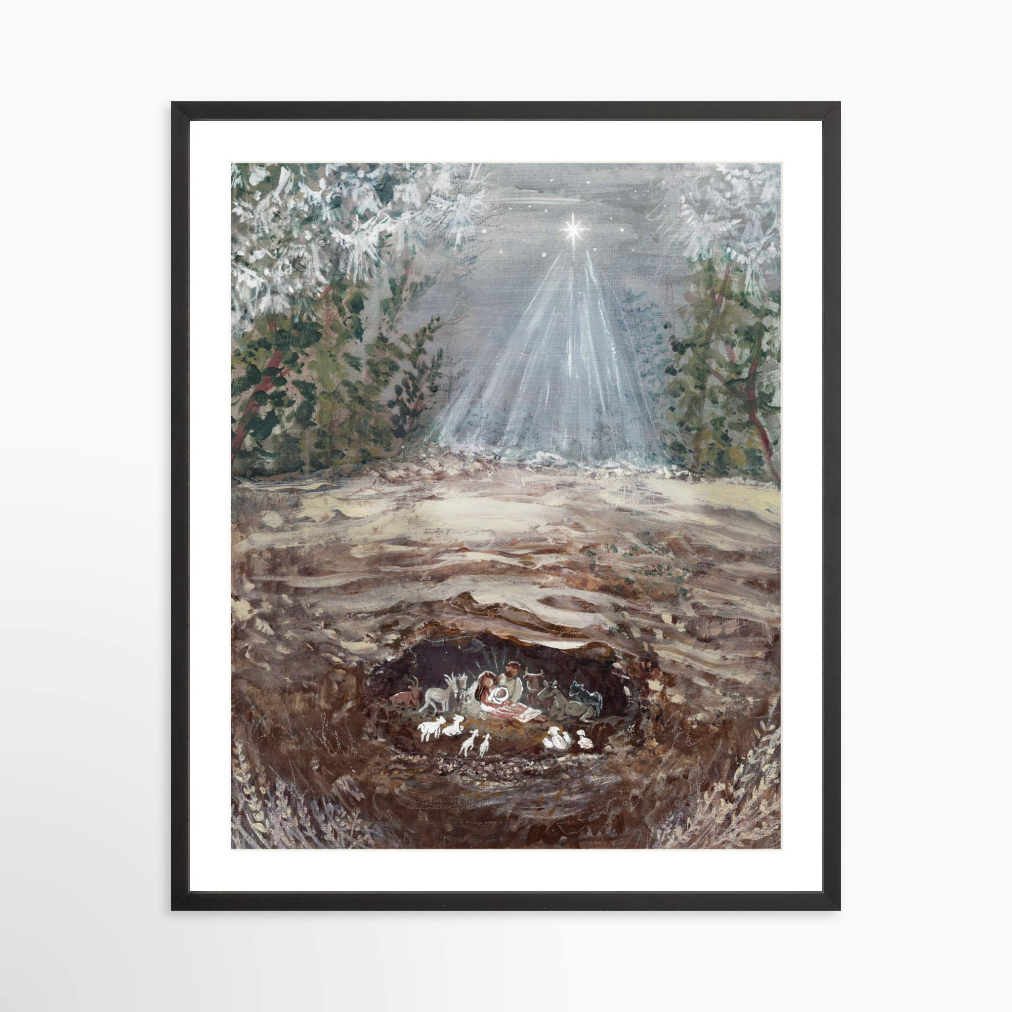 24x30 / Black Frame + White Mat