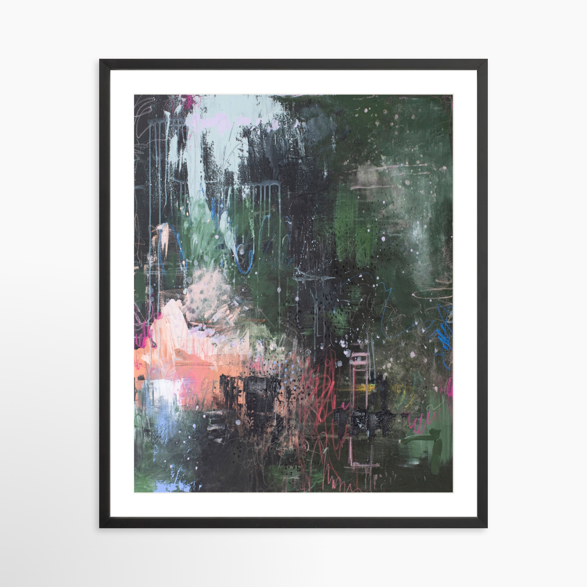 24x30 / Black Frame + White Mat