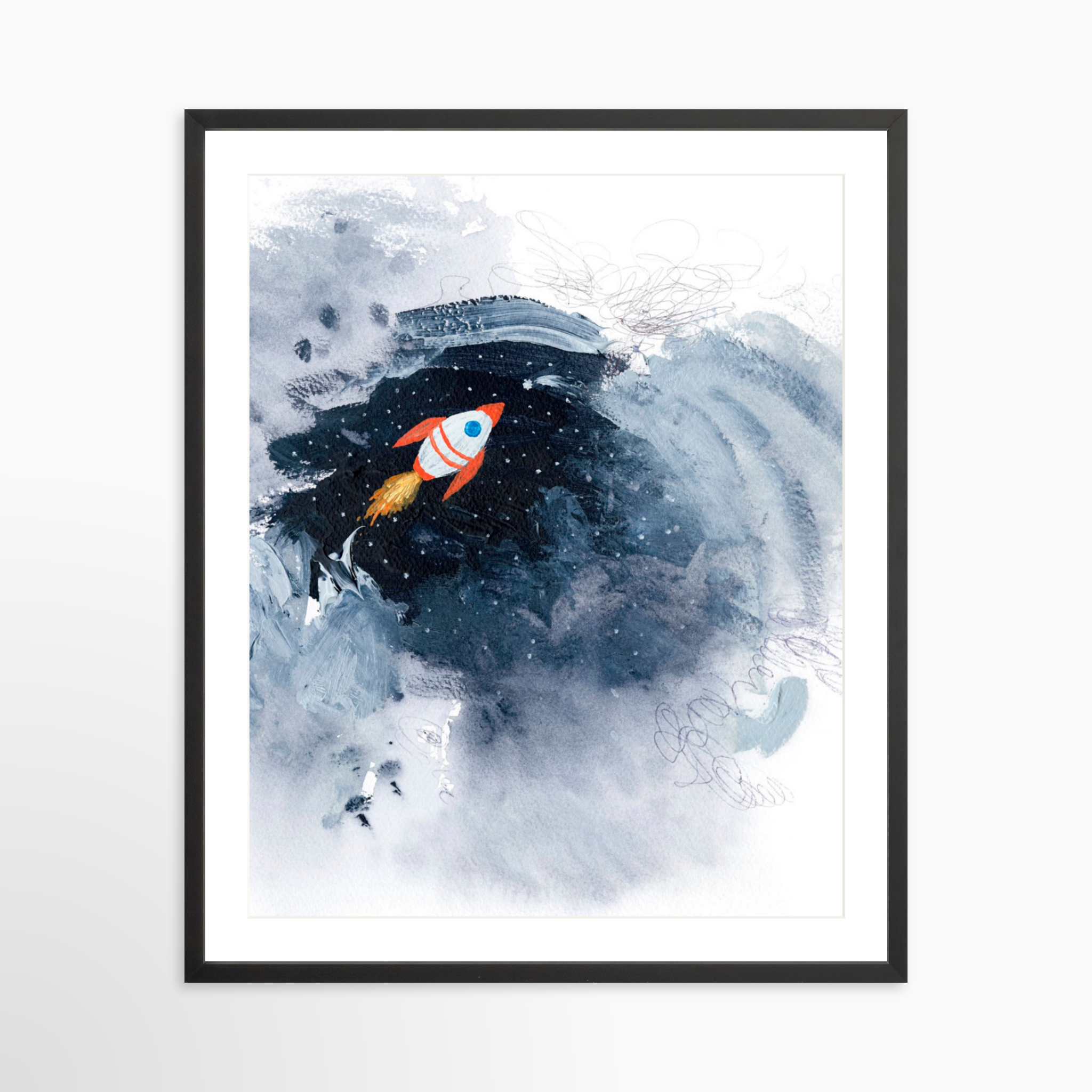 24x30 / Black Frame + White Mat