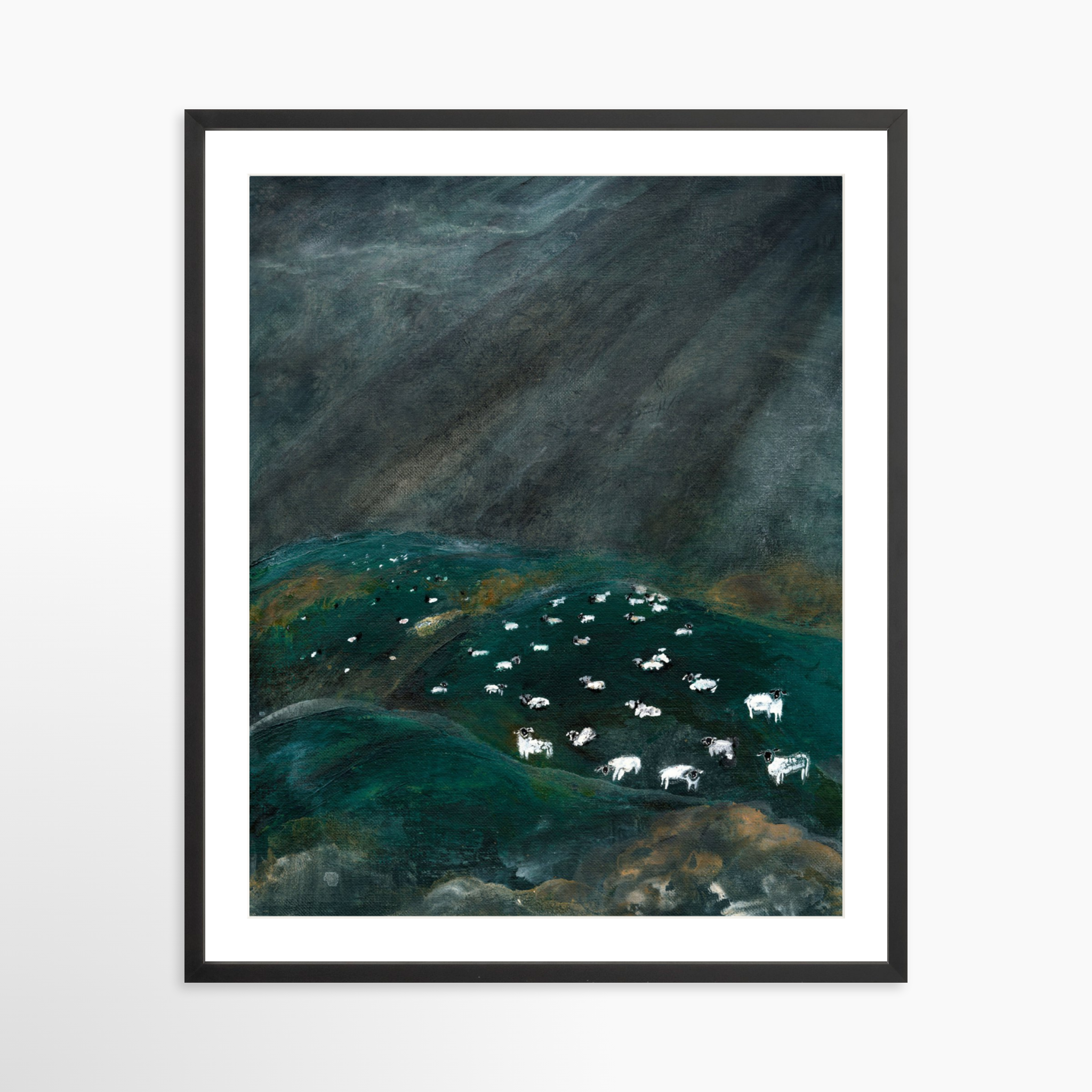 24x30 / Black Frame + White Mat