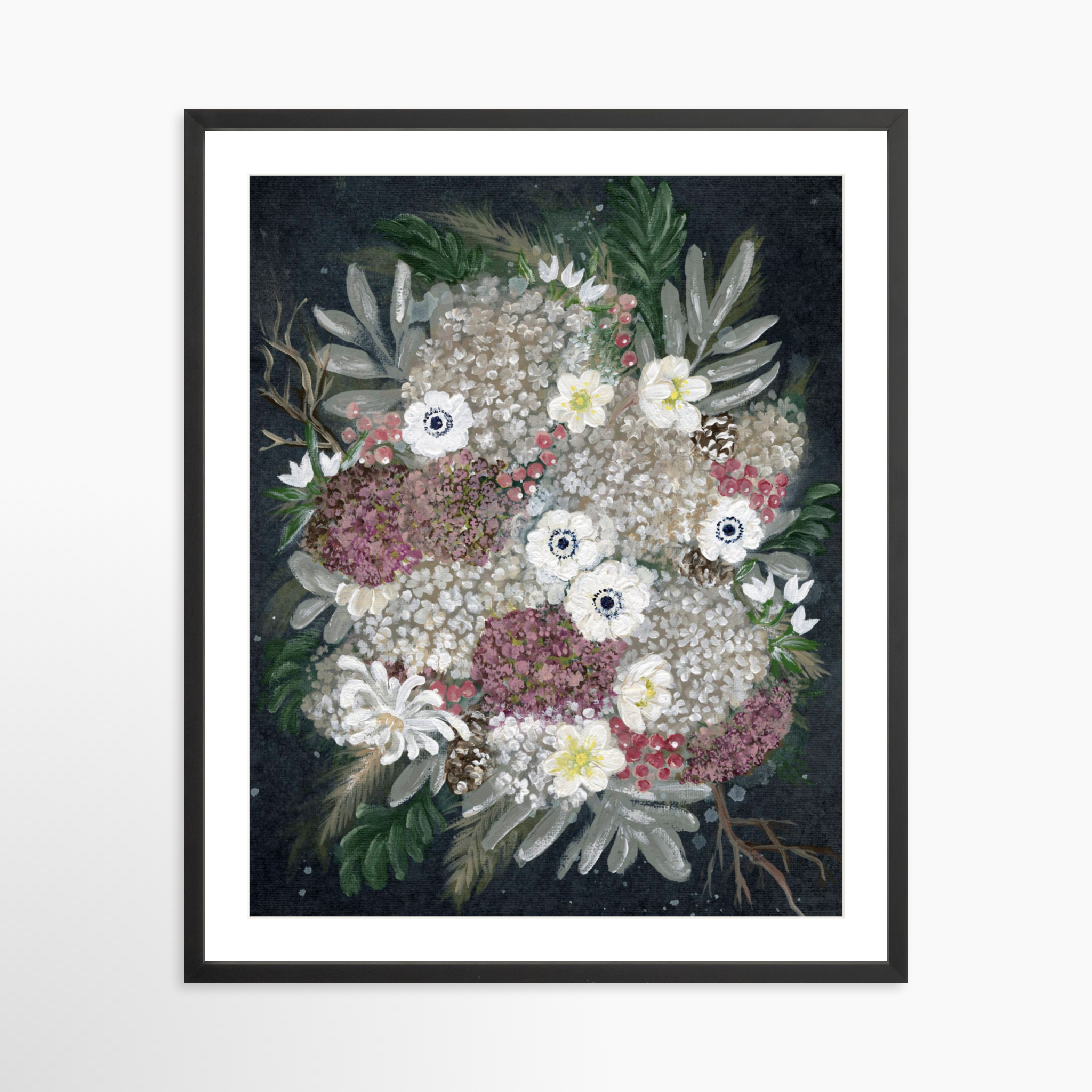 24x30 / Black Frame + White Mat