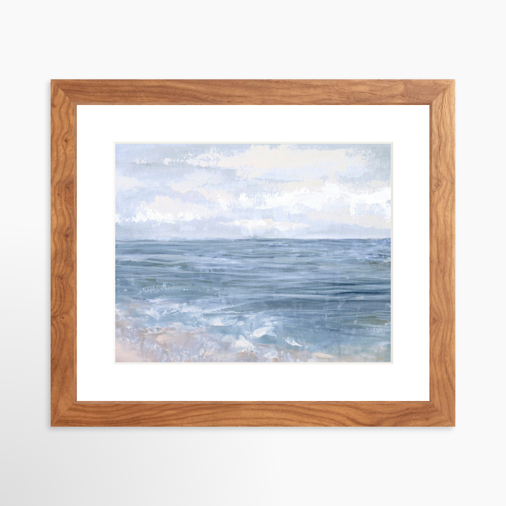 10x8 / Light Walnut Frame + White Mat